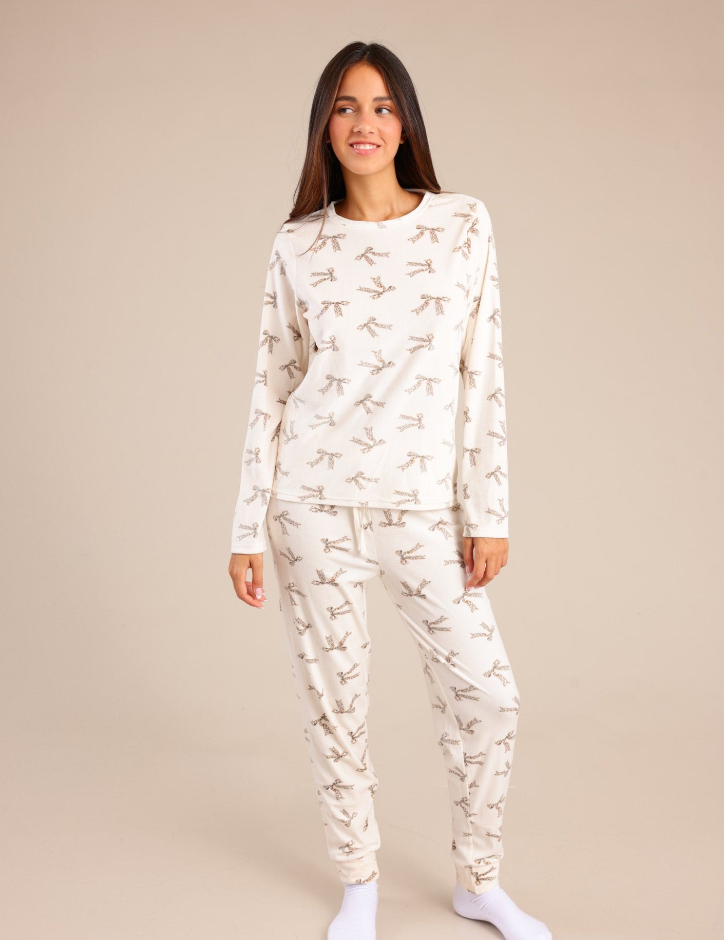 FOX נשים אחר פיג'מה קטיפה עם הדפס MINIME פיג'מה קטיפה עם הדפס MINIME