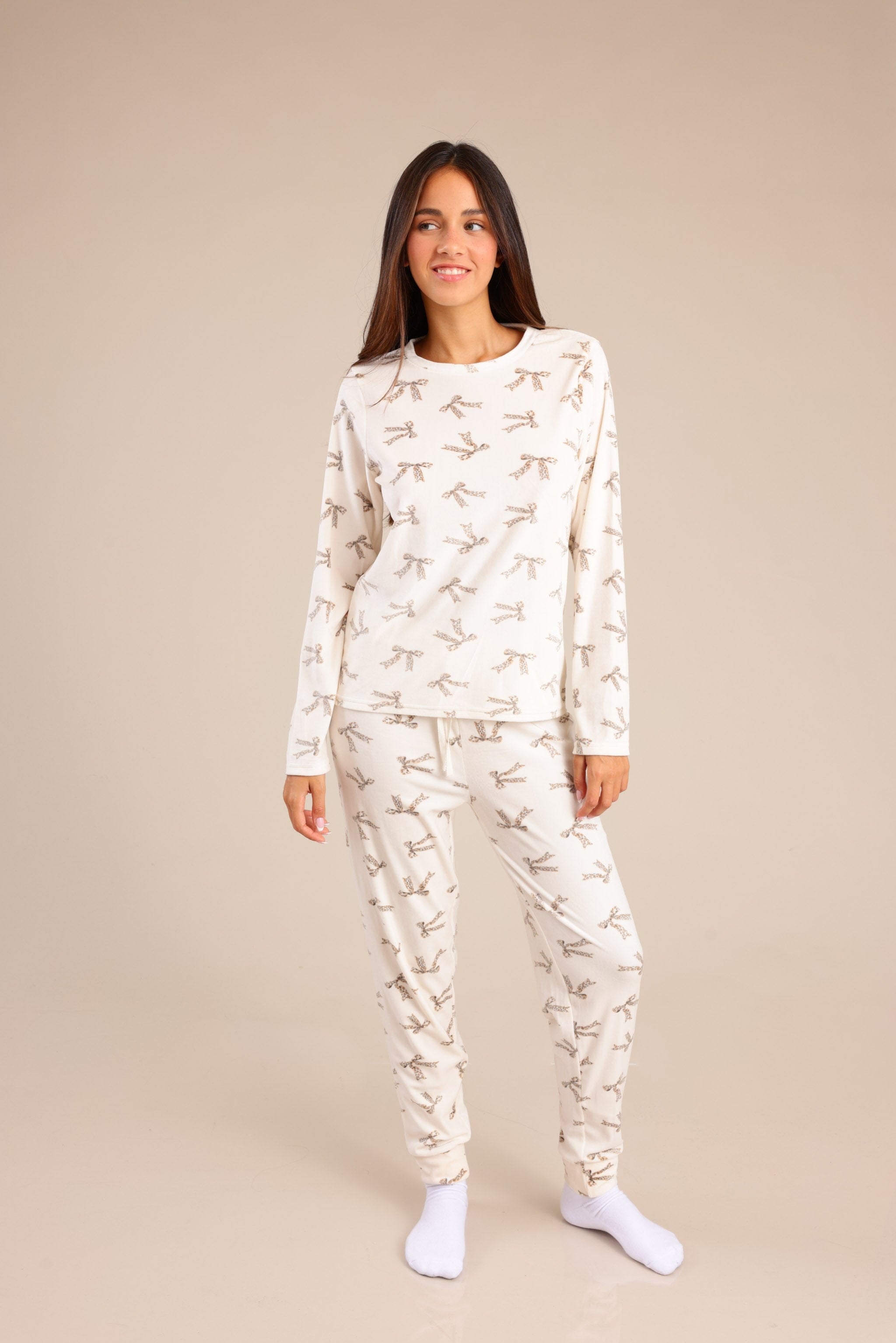 FOX נשים אחר פיג'מה קטיפה עם הדפס MINIME פיג'מה קטיפה עם הדפס MINIME