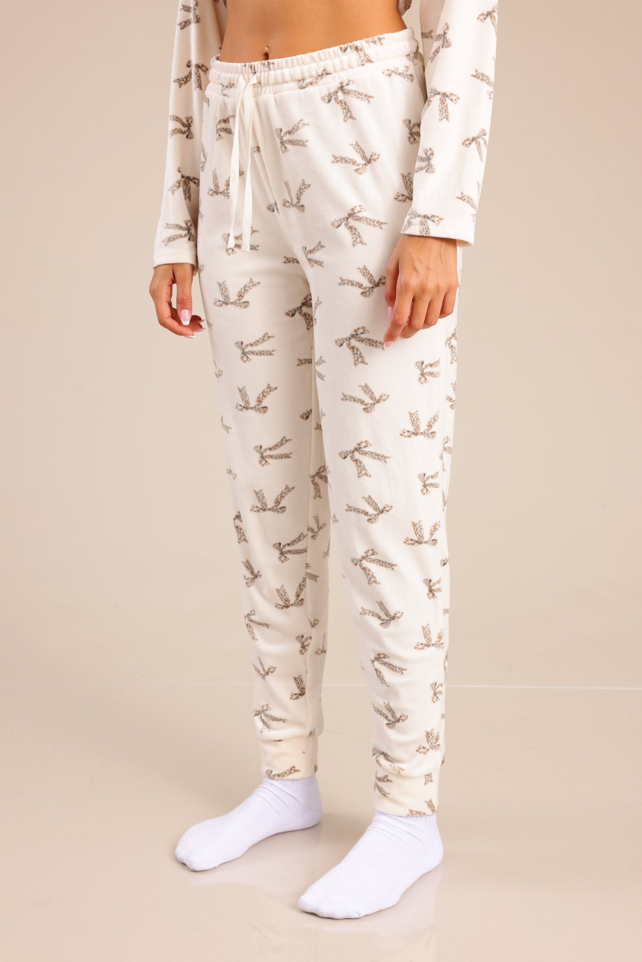 FOX נשים אחר פיג'מה קטיפה עם הדפס MINIME פיג'מה קטיפה עם הדפס MINIME