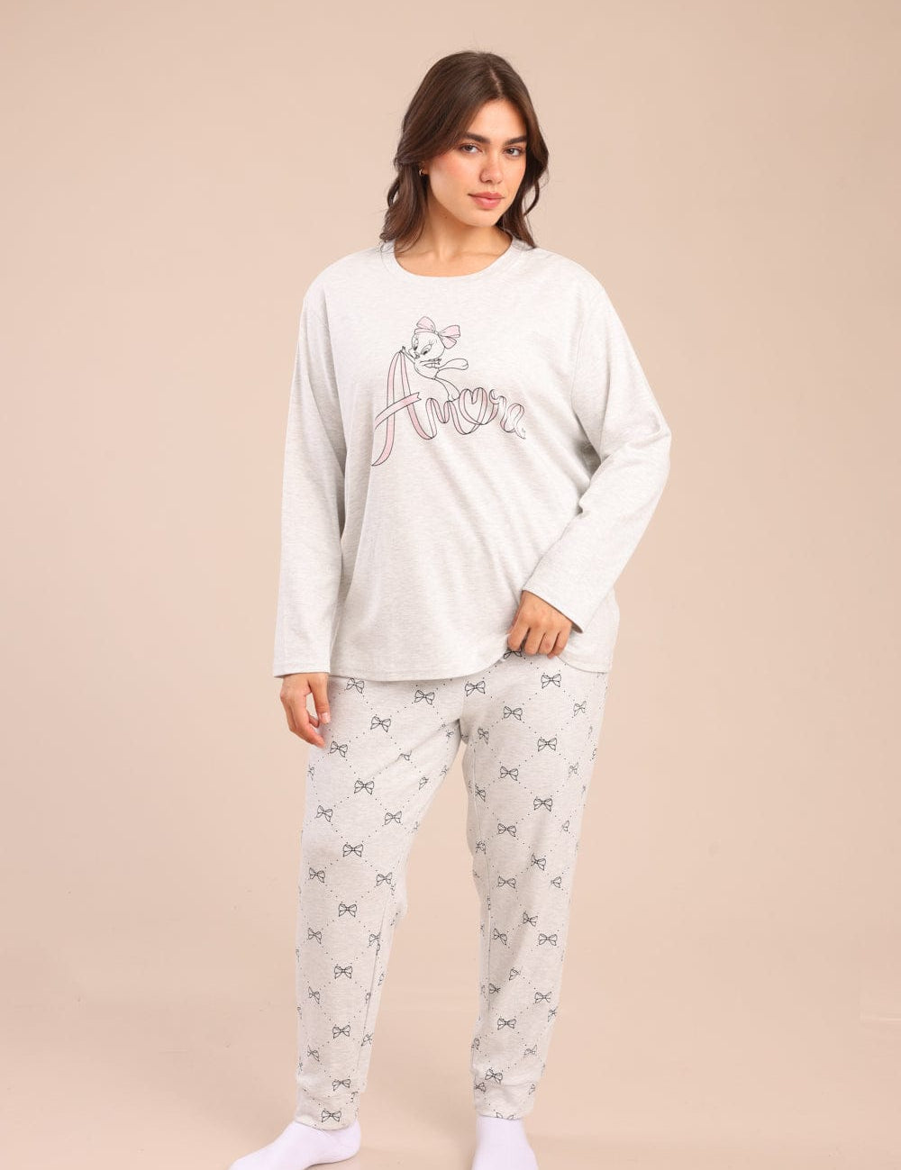 FOX פלאס נשים אחר פיג'מה ממותגת לוני טונס| PLUS SIZE פיג'מה ממותגת לוני טונס| PLUS SIZE