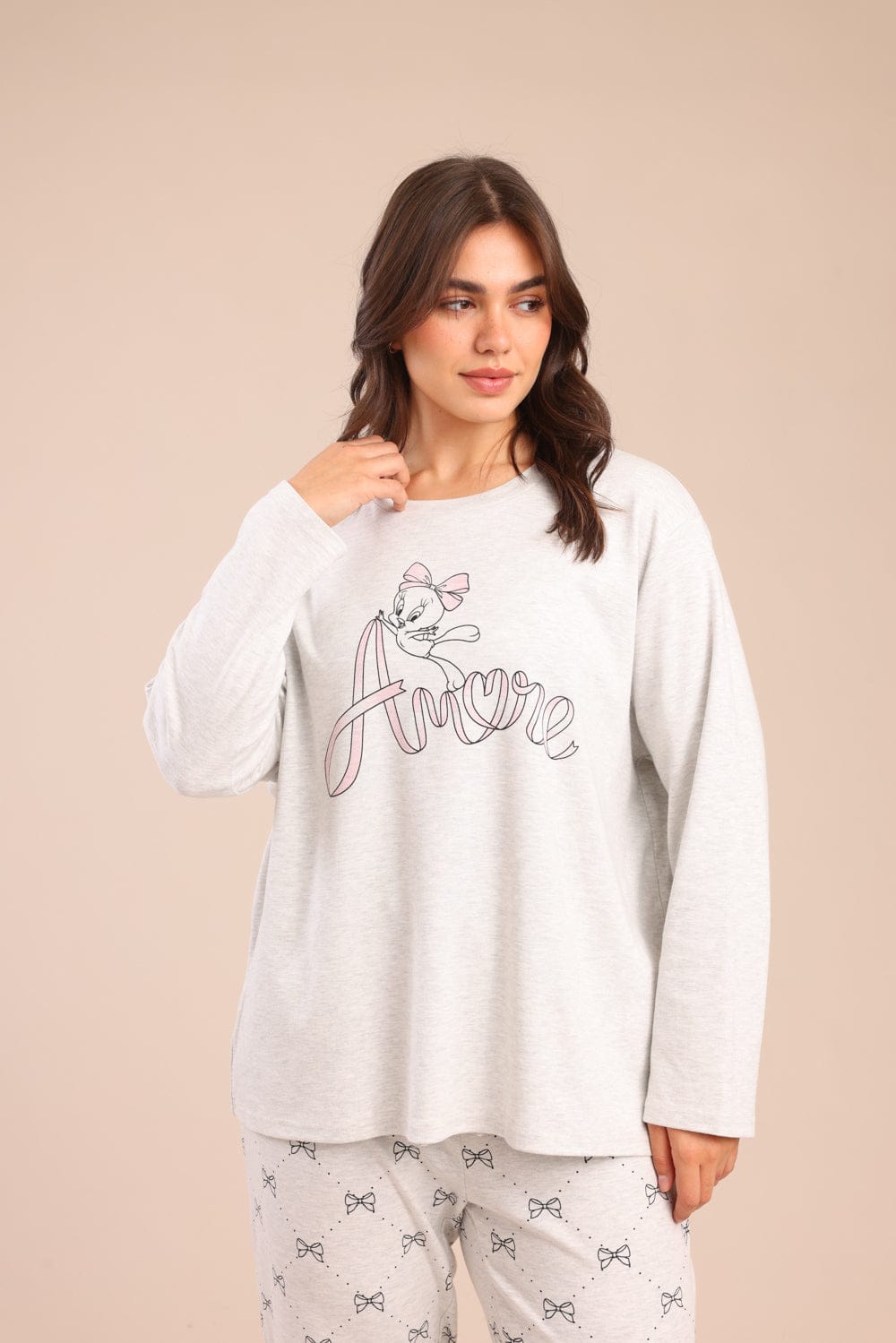 FOX פלאס נשים אחר פיג'מה ממותגת לוני טונס| PLUS SIZE פיג'מה ממותגת לוני טונס| PLUS SIZE