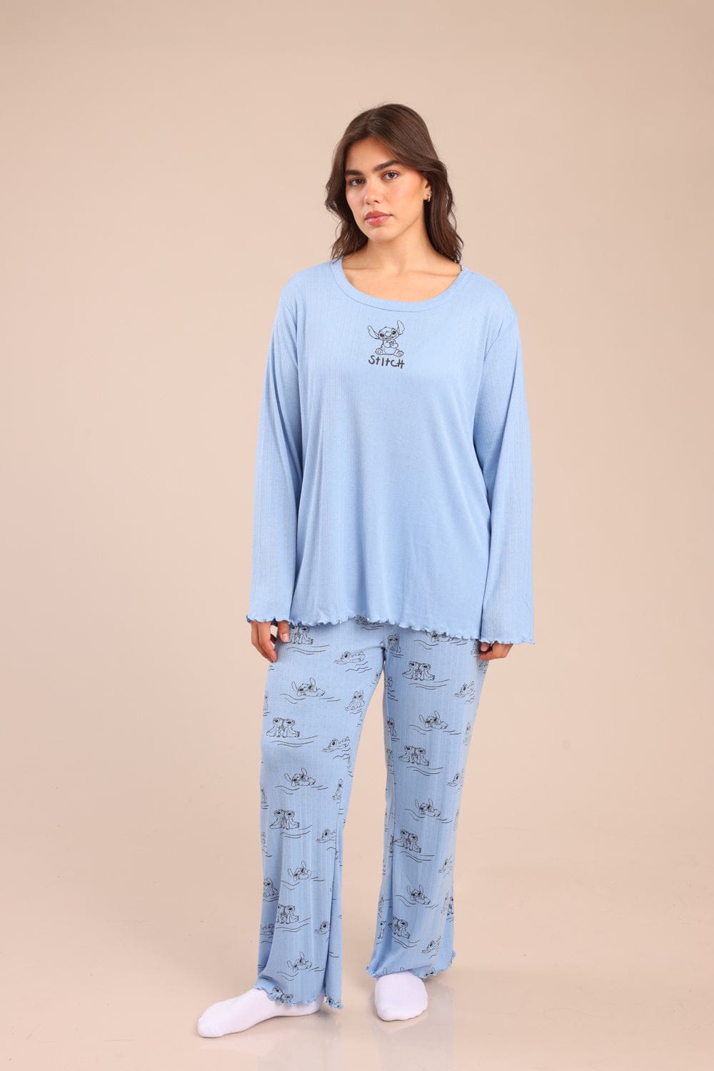 FOX פלאס נשים אחר פיג'מה ממותגת סטיץ'| PLUS SIZE פיג'מה ממותגת סטיץ'| PLUS SIZE