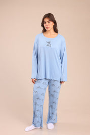 FOX פלאס נשים אחר פיג'מה ממותגת סטיץ'| PLUS SIZE פיג'מה ממותגת סטיץ'| PLUS SIZE