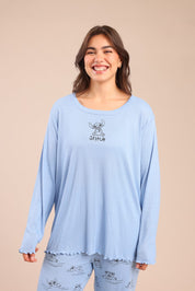 FOX פלאס נשים אחר פיג'מה ממותגת סטיץ'| PLUS SIZE פיג'מה ממותגת סטיץ'| PLUS SIZE