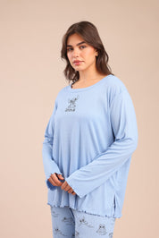 FOX פלאס נשים אחר פיג'מה ממותגת סטיץ'| PLUS SIZE פיג'מה ממותגת סטיץ'| PLUS SIZE