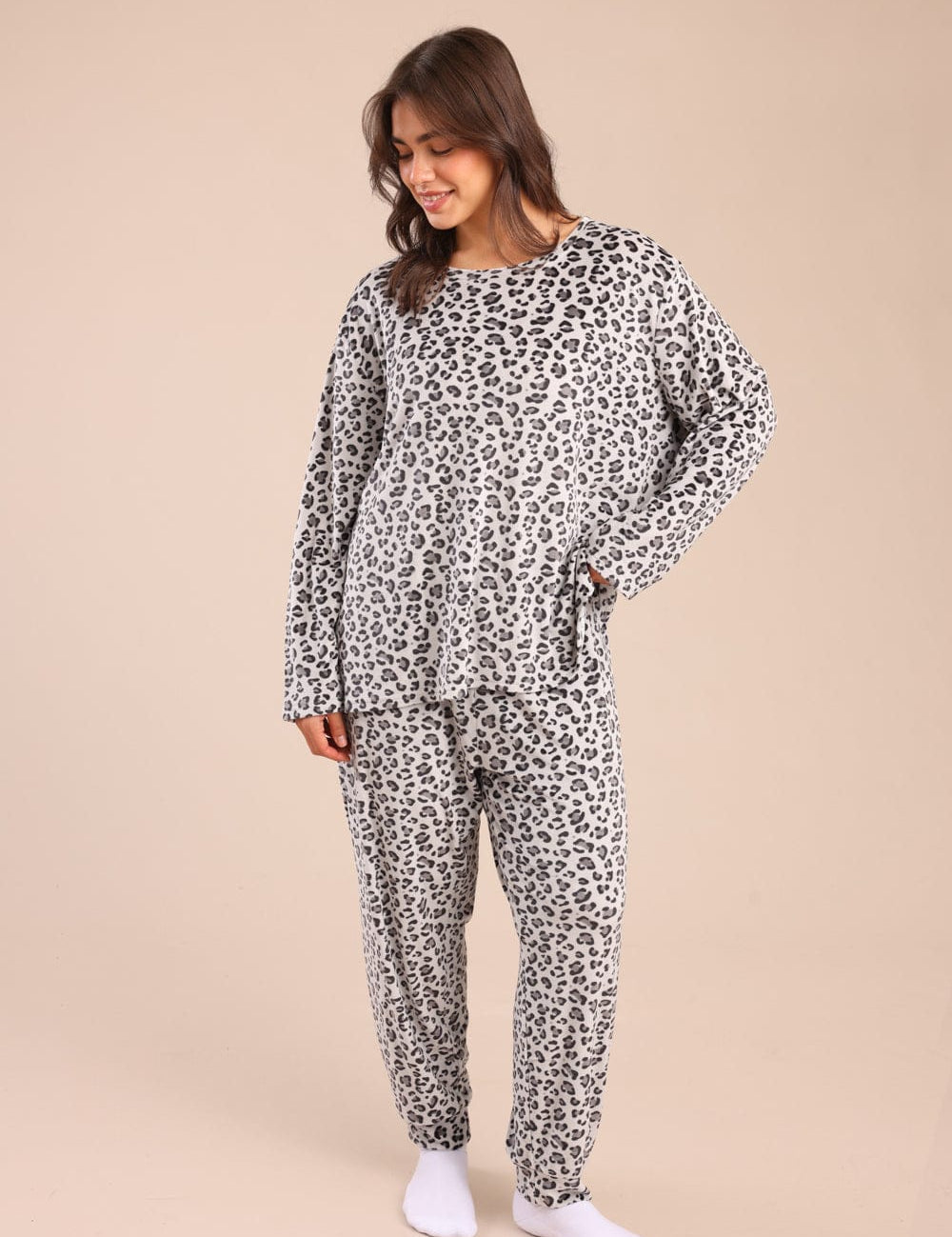 FOX פלאס נשים אחר פיג'מה עם הדפס| PLUS SIZE פיג'מה עם הדפס| PLUS SIZE