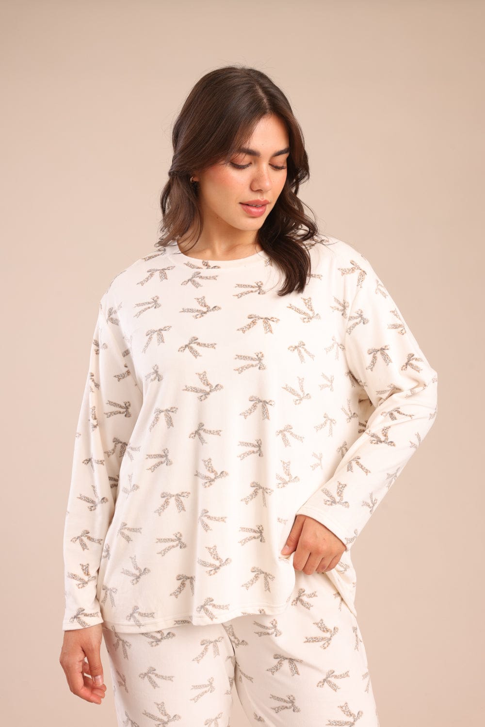 FOX פלאס נשים אחר פיג'מה עם הדפס | PLUS SIZE פיג'מה עם הדפס | PLUS SIZE