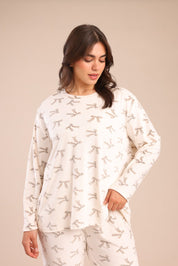 FOX פלאס נשים אחר פיג'מה עם הדפס | PLUS SIZE פיג'מה עם הדפס | PLUS SIZE