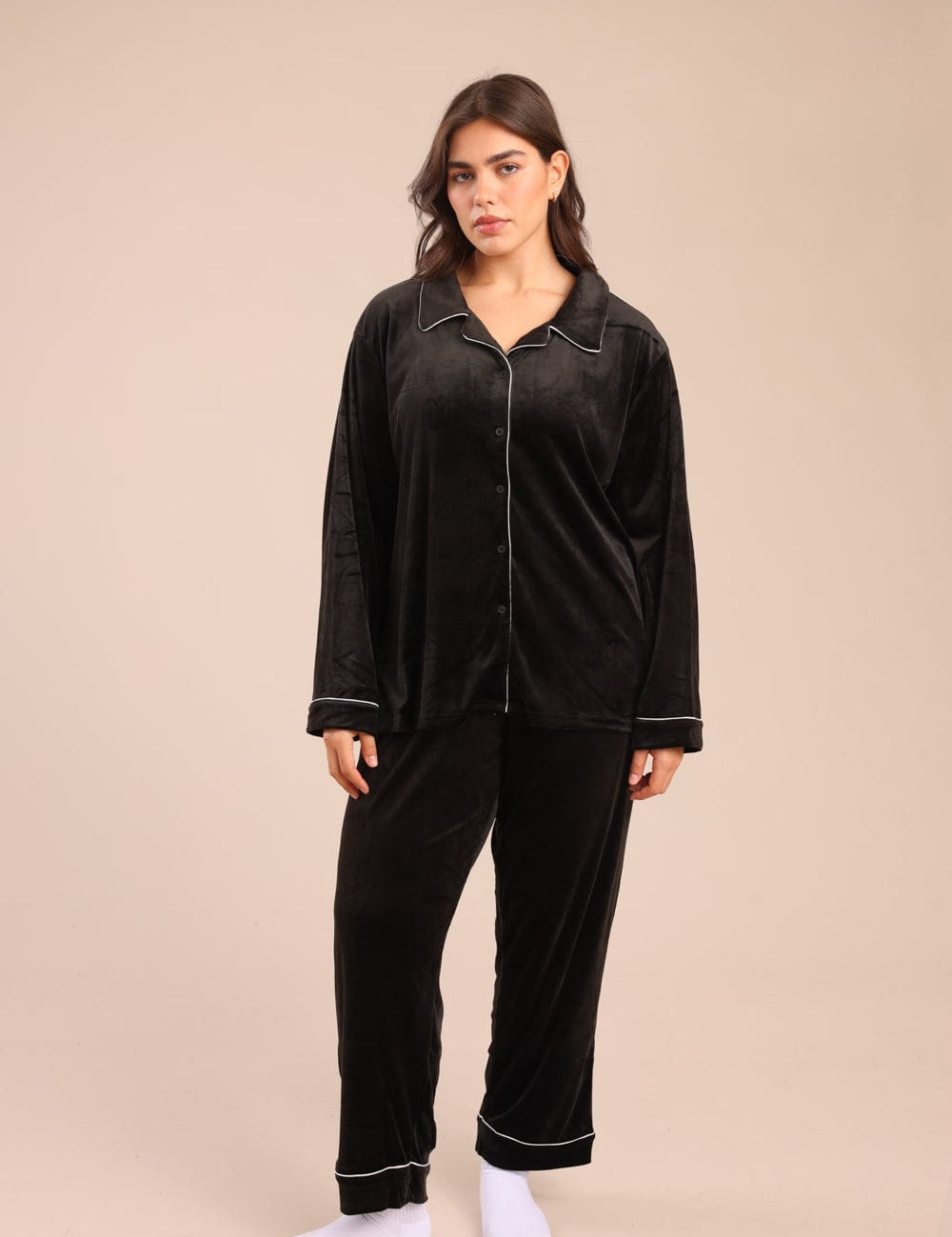 FOX פלאס נשים אחר פיג'מה קטיפה | PLUS SIZE פיג'מה קטיפה | PLUS SIZE