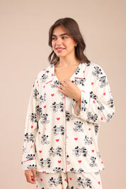 FOX פלאס נשים אחר פיג'מה ממותגת מיני&מיקי | PLUS SIZE פיג'מה ממותגת מיני&מיקי | PLUS SIZE