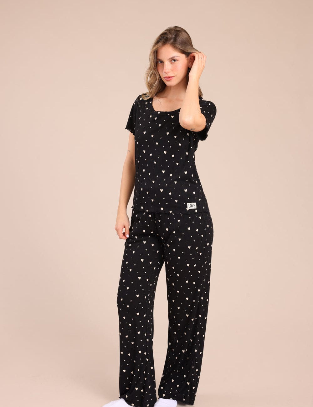 FOX נשים אחר פיג'מה עם הדפס פיג'מה עם הדפס