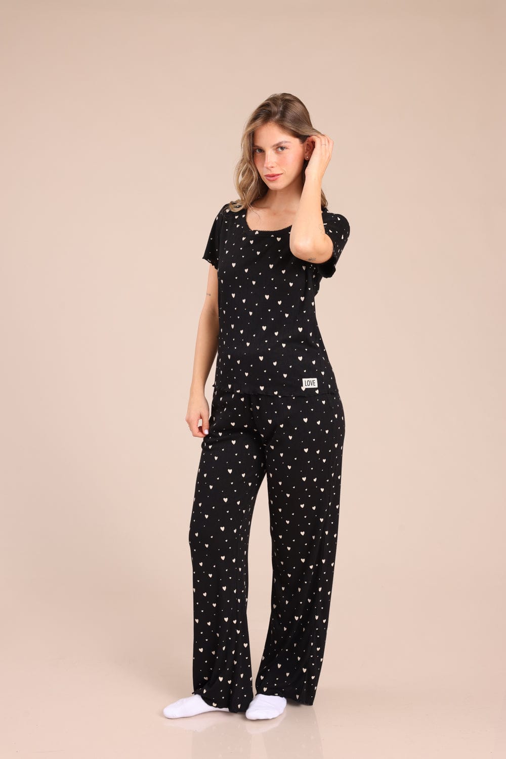 FOX נשים אחר פיג'מה עם הדפס פיג'מה עם הדפס