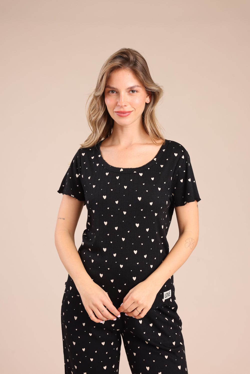 FOX נשים אחר פיג'מה עם הדפס פיג'מה עם הדפס