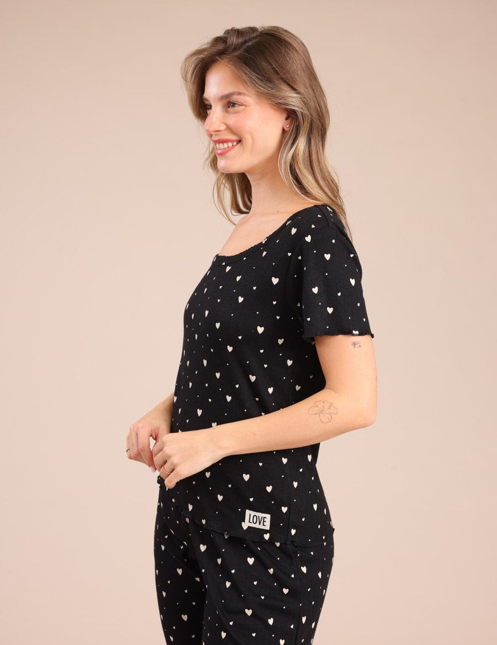 FOX נשים אחר פיג'מה עם הדפס פיג'מה עם הדפס