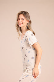 FOX נשים אחר פיג'מה עם הדפס פיג'מה עם הדפס