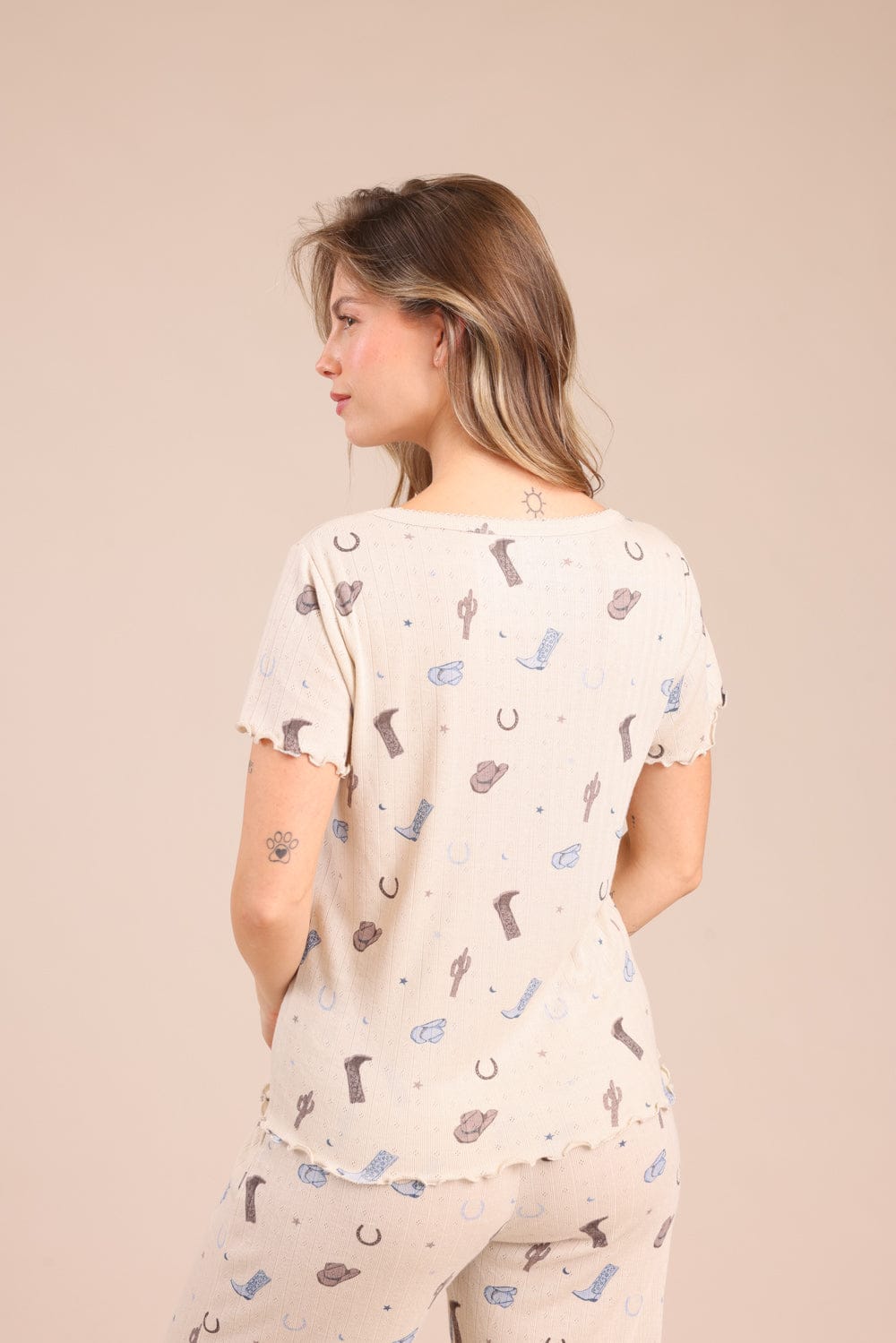 FOX נשים אחר פיג'מה עם הדפס פיג'מה עם הדפס