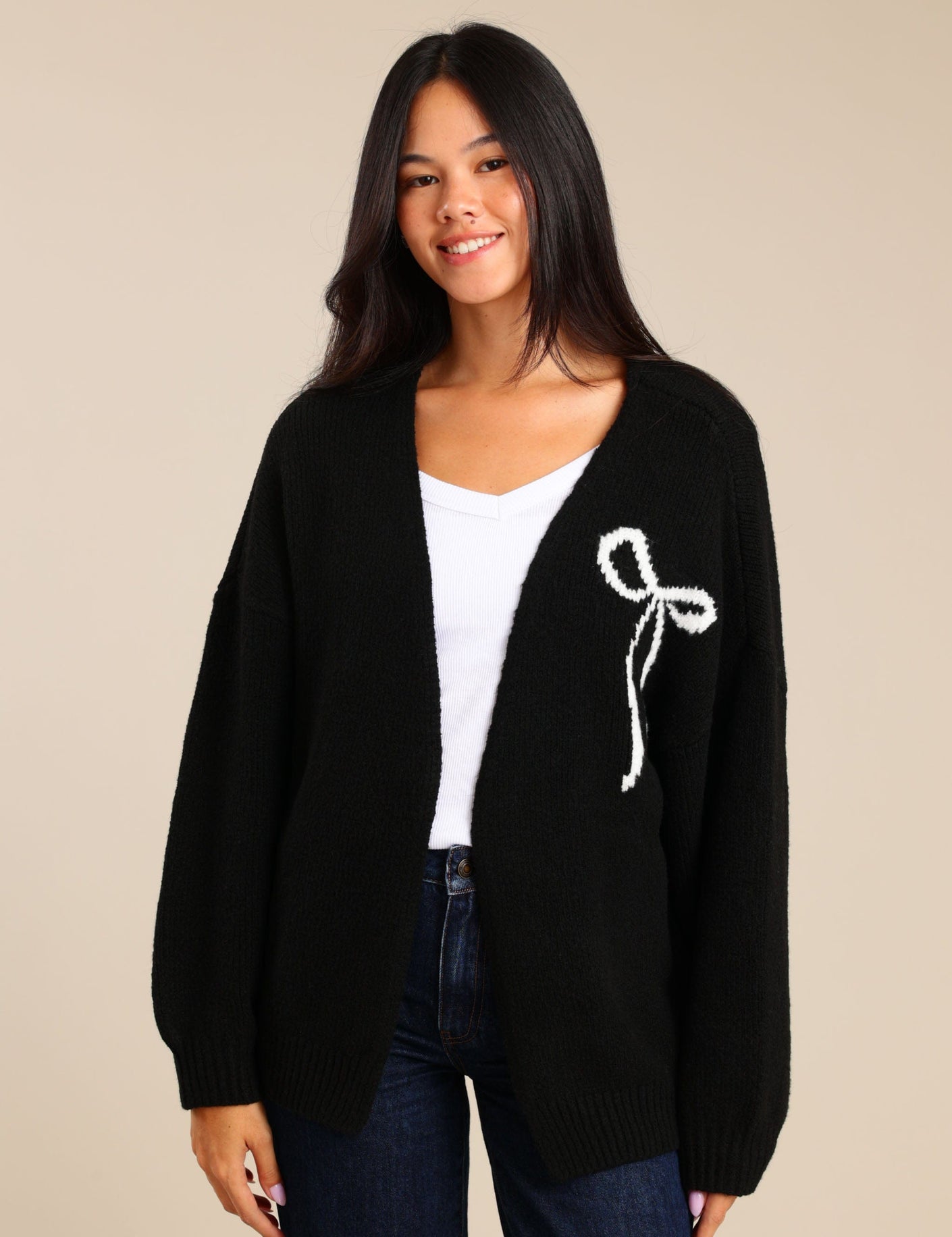 FOX נשים סריגים סריג קרדיגן סריג קרדיגן