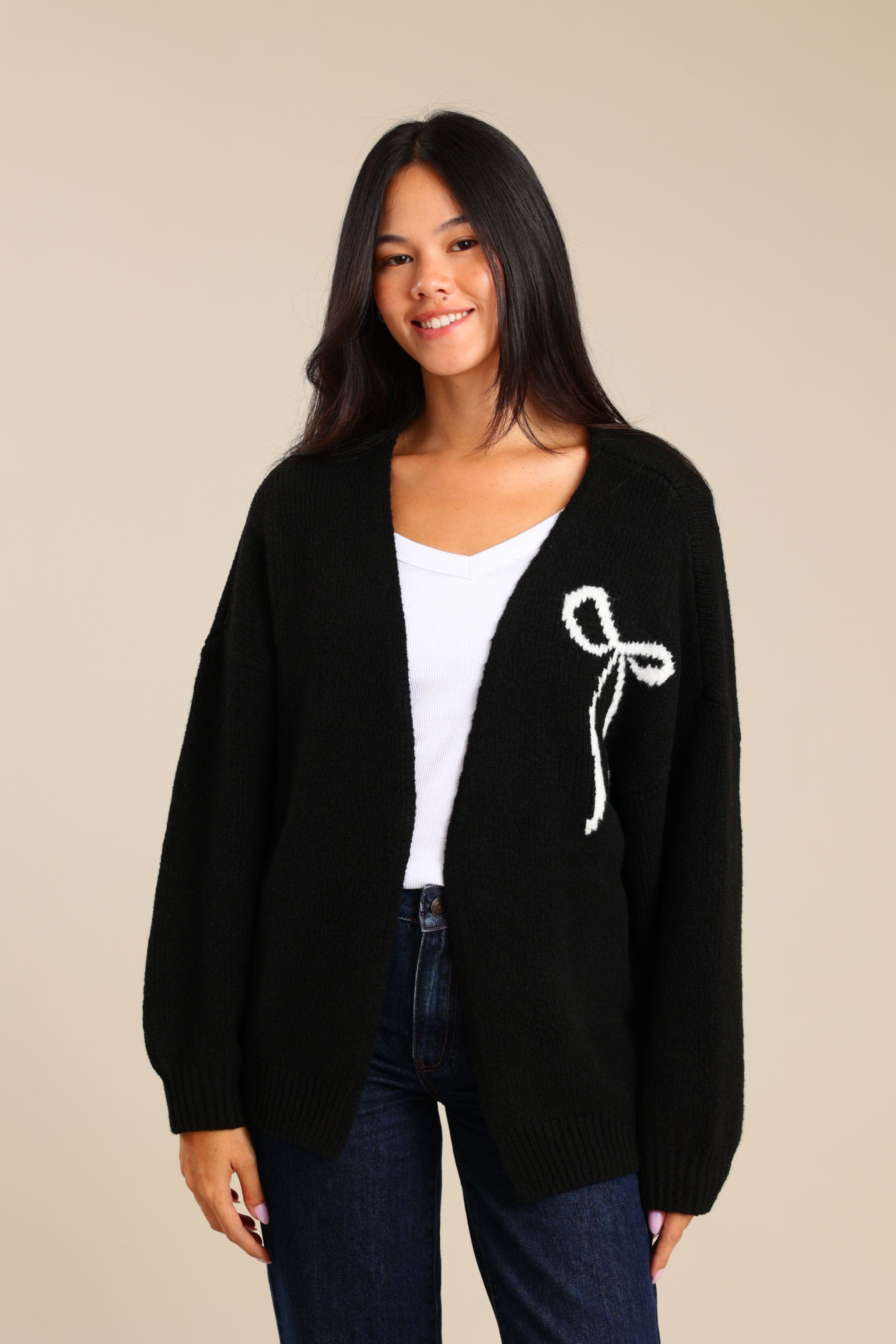 FOX נשים סריגים סריג קרדיגן סריג קרדיגן