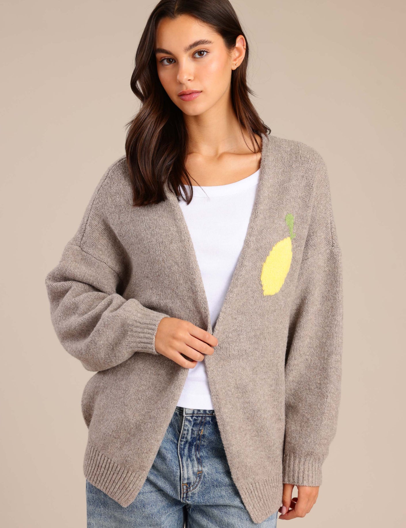 FOX נשים סריגים סריג קרדיגן סריג קרדיגן