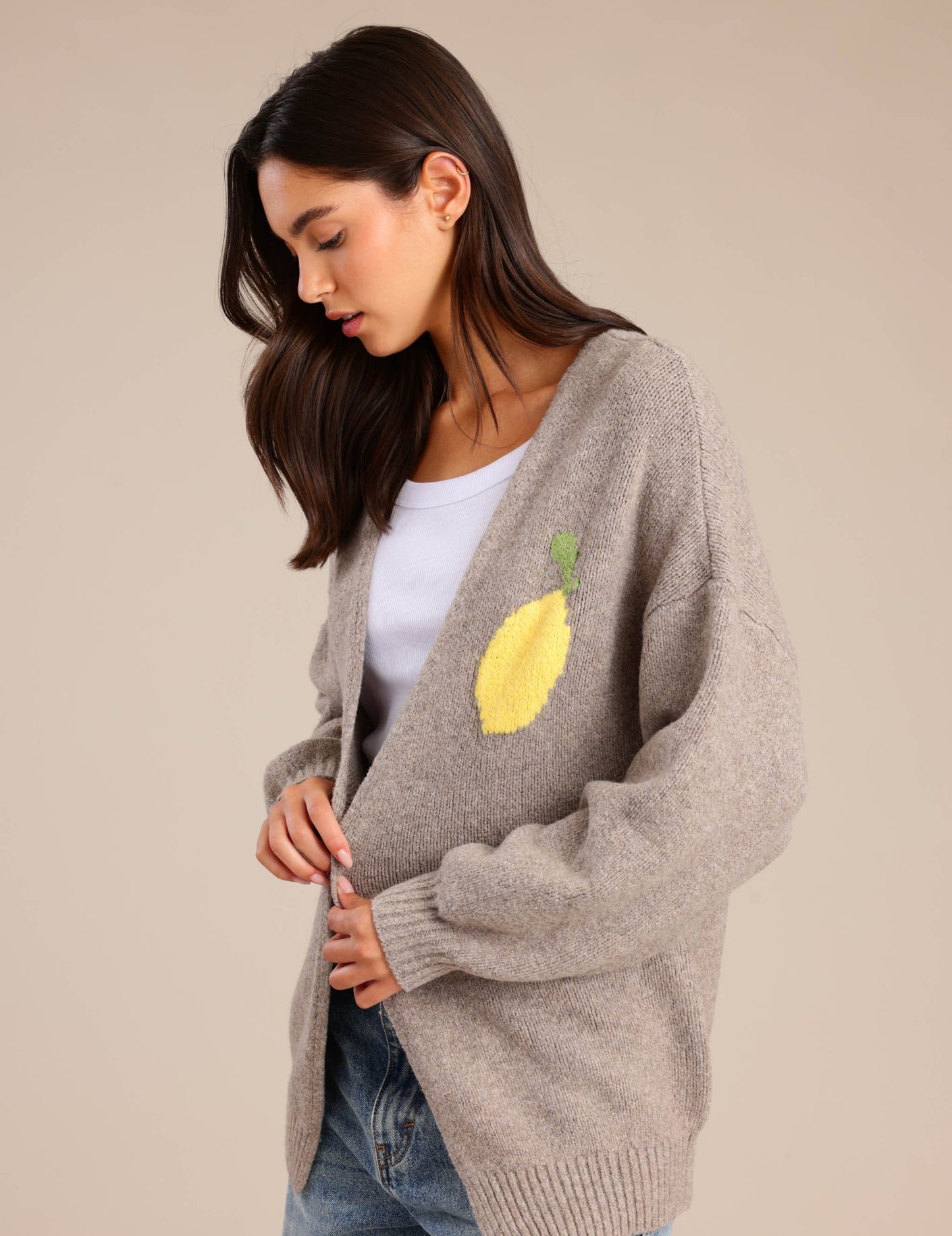 FOX נשים סריגים סריג קרדיגן סריג קרדיגן