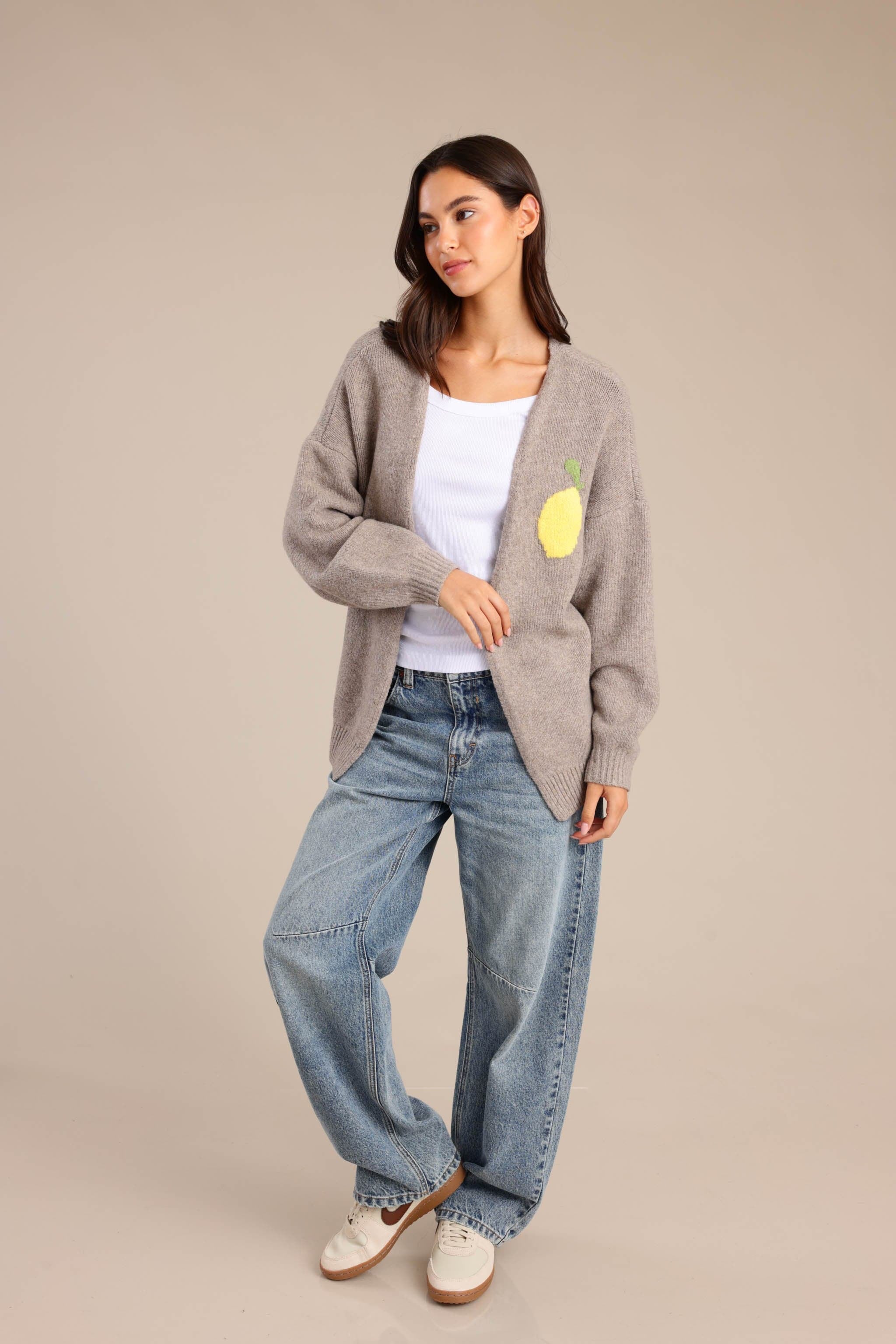 FOX נשים סריגים סריג קרדיגן סריג קרדיגן