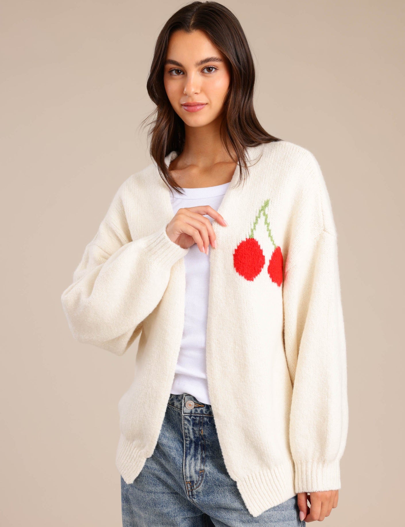 FOX נשים סריגים סריג קרדיגן סריג קרדיגן