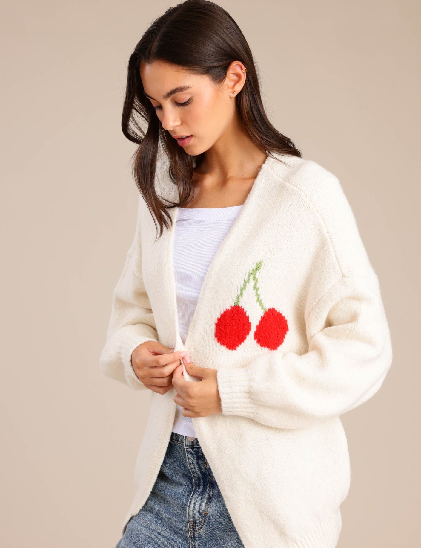 FOX נשים סריגים סריג קרדיגן סריג קרדיגן