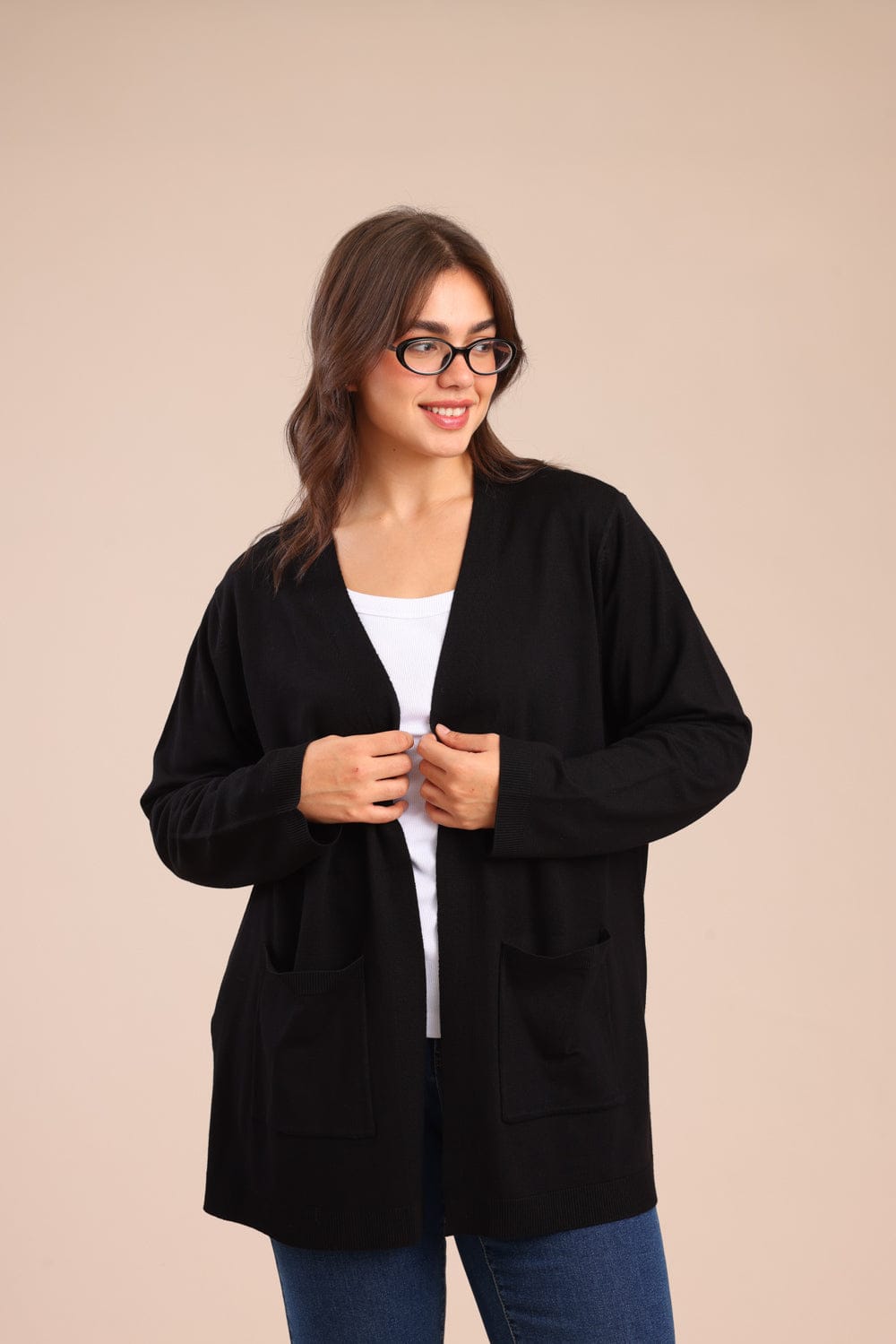 FOX פלאס נשים סריגים סריג קרדיגן| PLUS SIZE סריג קרדיגן| PLUS SIZE