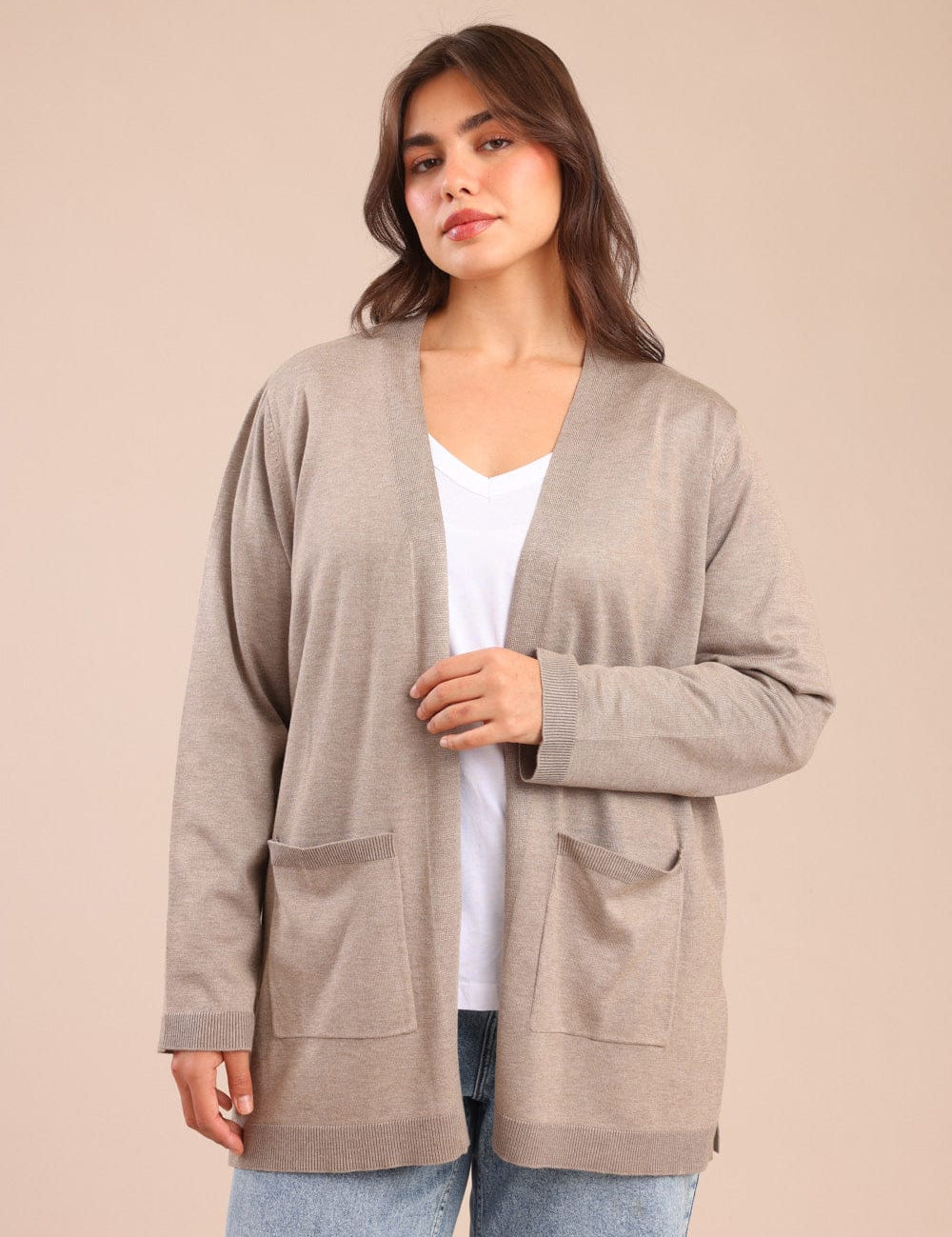 FOX פלאס נשים סריגים סריג קרדיגן| PLUS SIZE סריג קרדיגן| PLUS SIZE