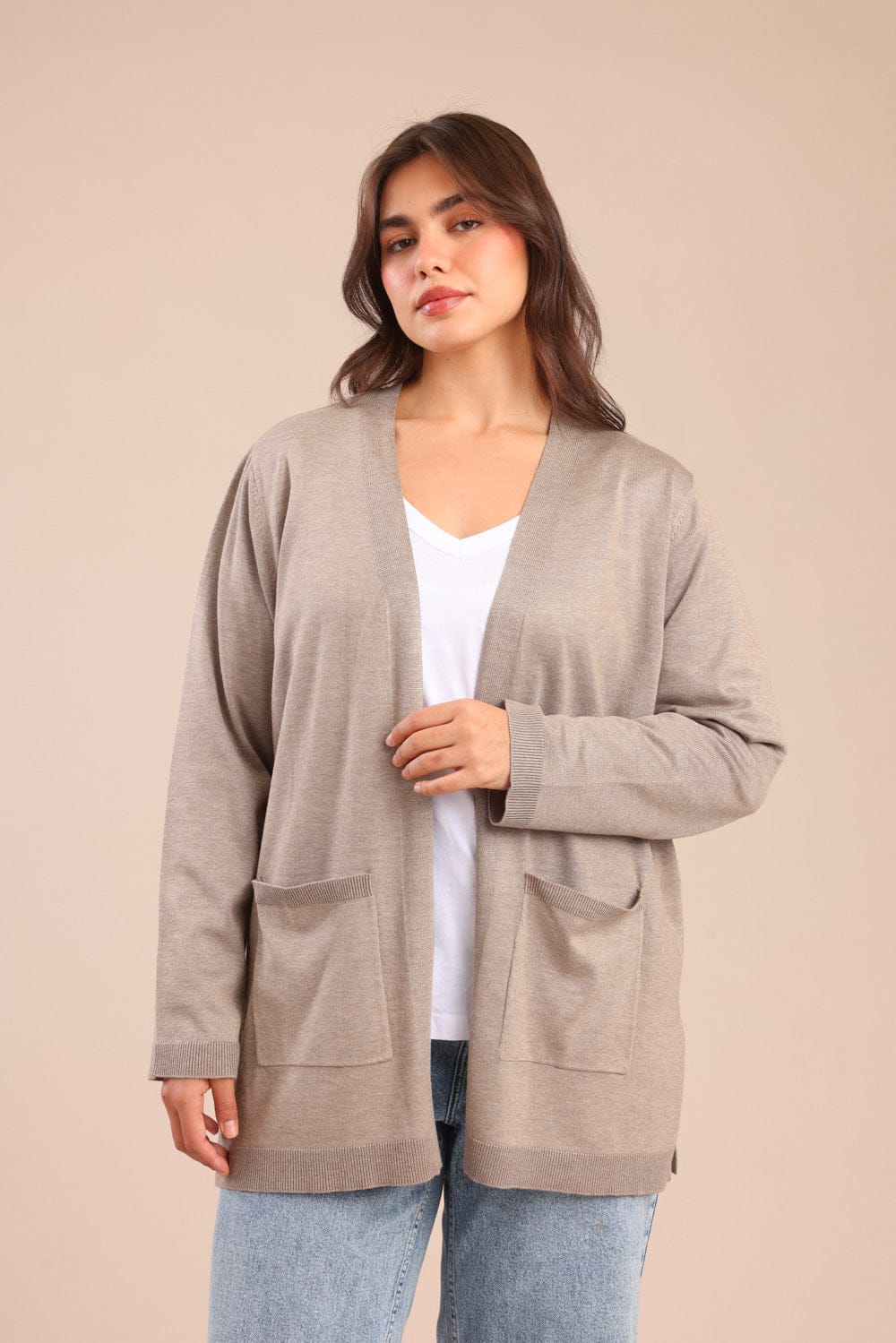 FOX פלאס נשים סריגים סריג קרדיגן| PLUS SIZE סריג קרדיגן| PLUS SIZE