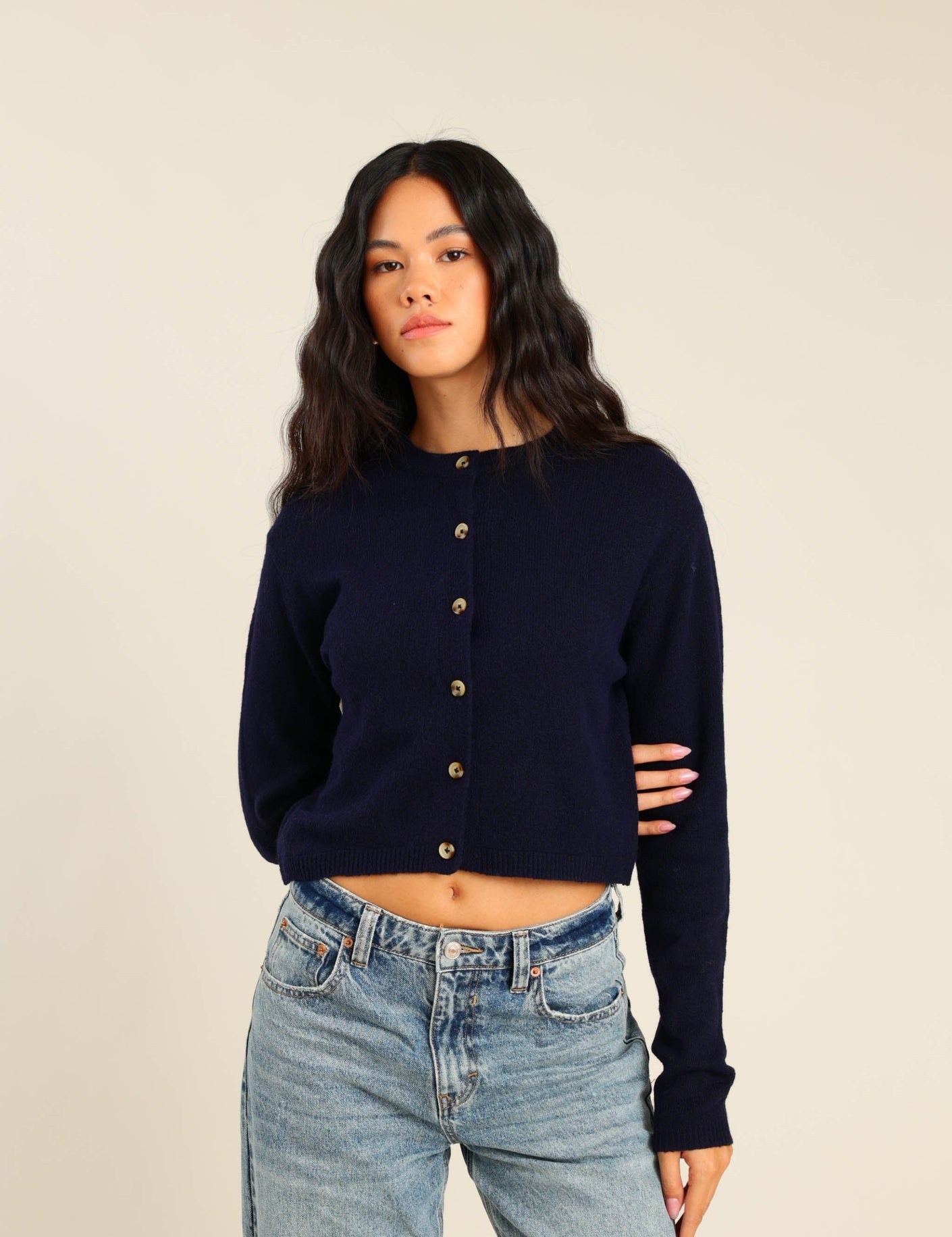 FOX נשים סריגים סריג קרדיגן סריג קרדיגן