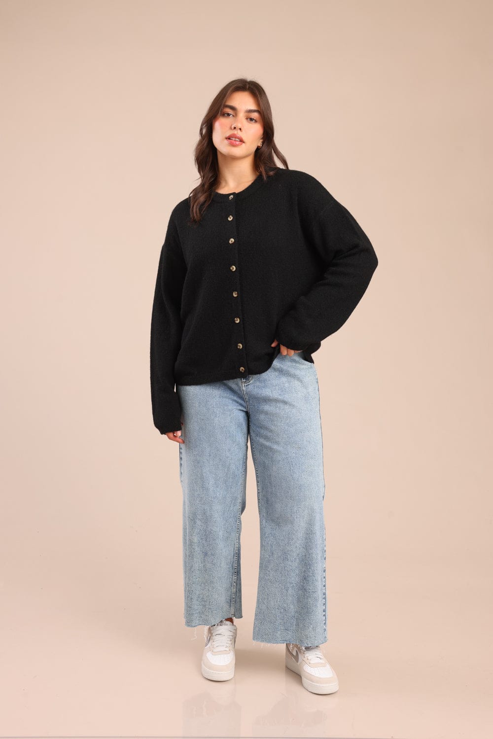 FOX פלאס נשים סריגים סריג קרדיגן | PLUS SIZE סריג קרדיגן | PLUS SIZE