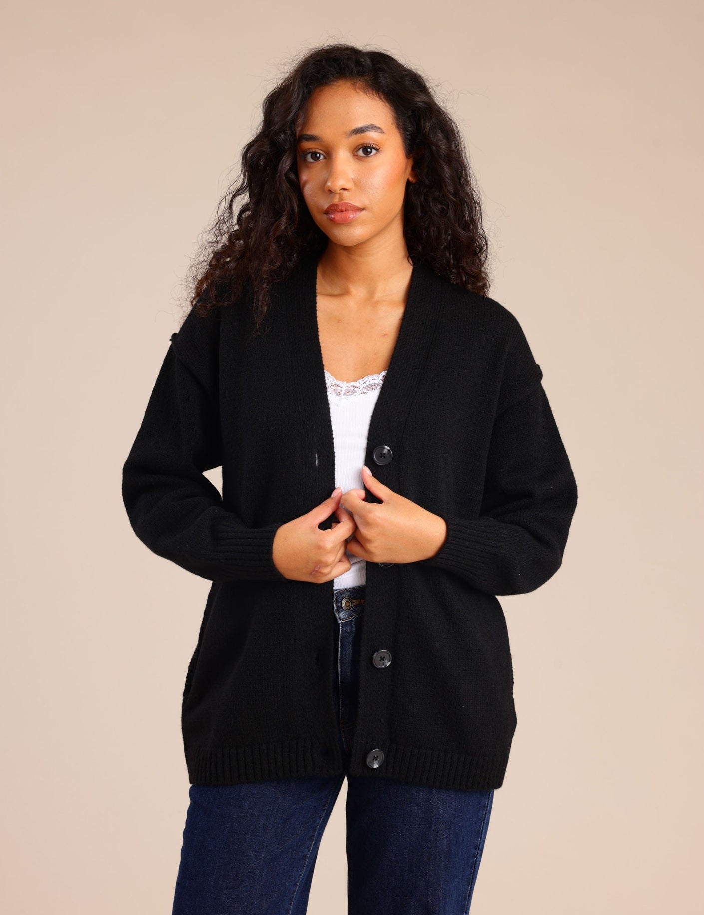 FOX נשים סריגים סריג קרדיגן סריג קרדיגן