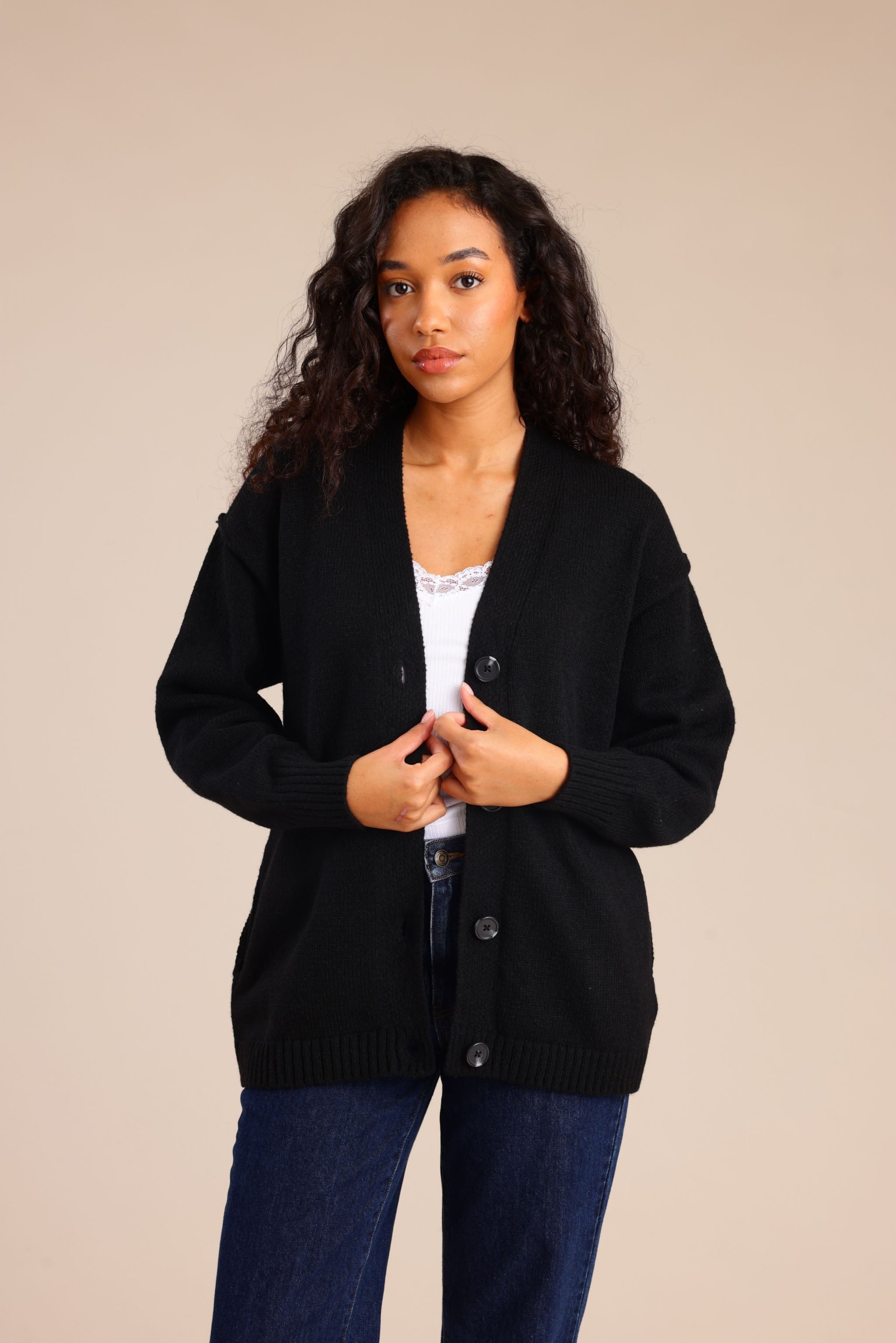 FOX נשים סריגים סריג קרדיגן סריג קרדיגן