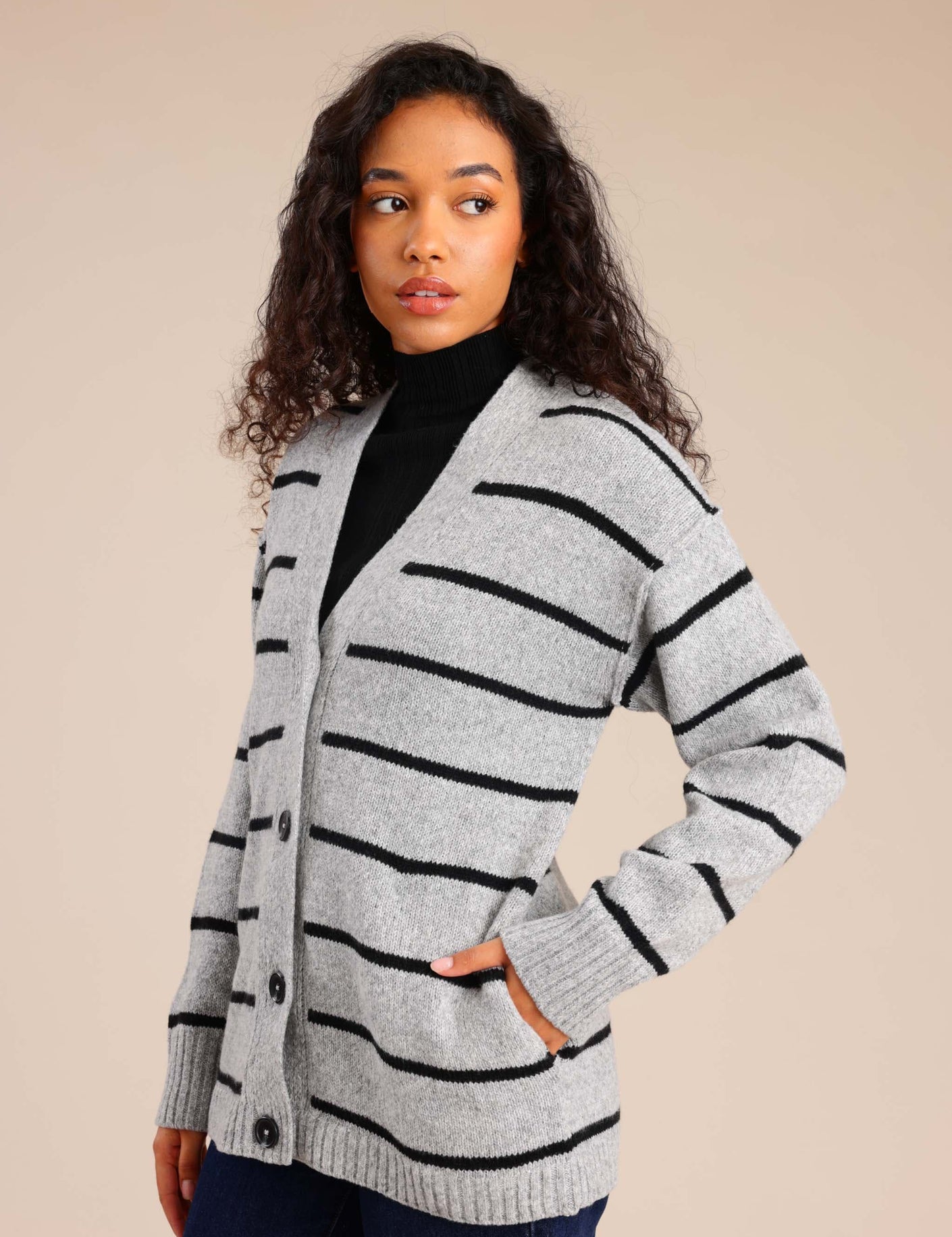 FOX נשים סריגים סריג קרדיגן סריג קרדיגן