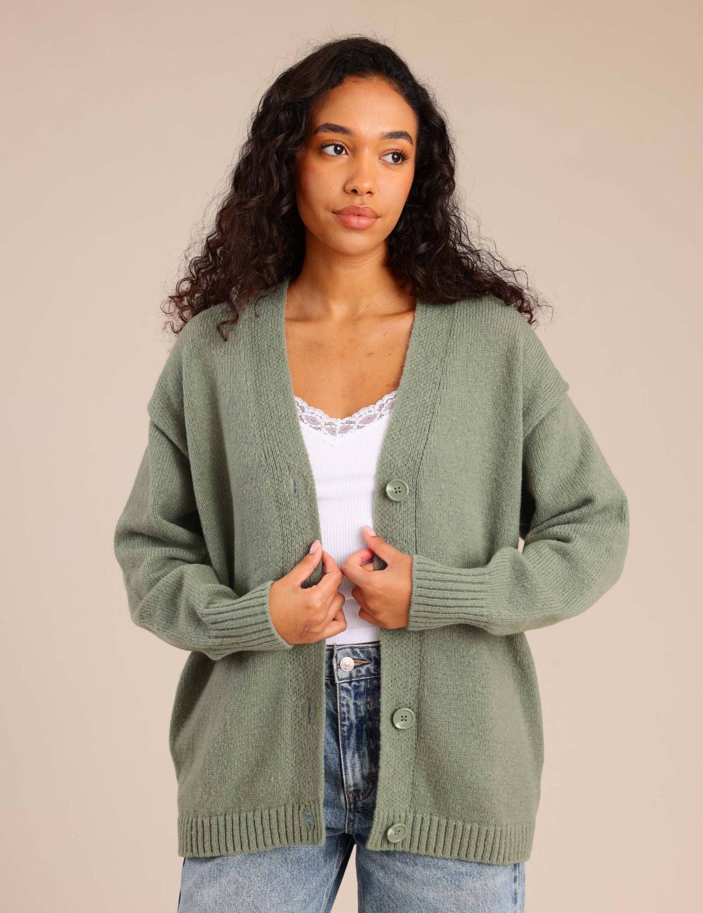 FOX נשים סריגים סריג קרדיגן סריג קרדיגן