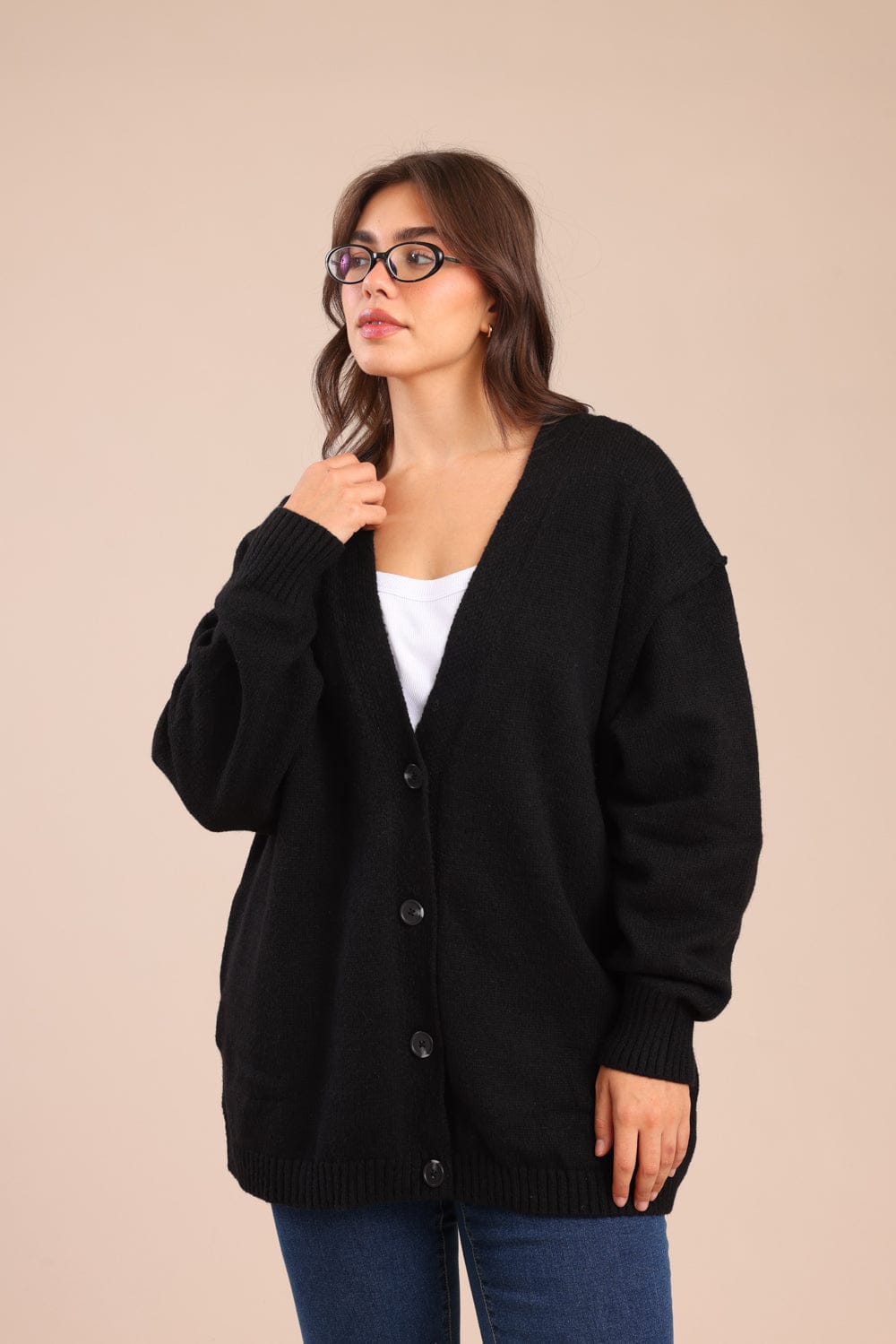 FOX פלאס נשים סריגים סריג קרדיגן| PLUS SIZE סריג קרדיגן| PLUS SIZE