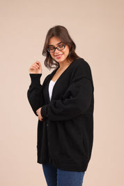 FOX פלאס נשים סריגים סריג קרדיגן| PLUS SIZE סריג קרדיגן| PLUS SIZE