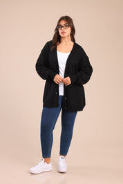 FOX פלאס נשים סריגים סריג קרדיגן| PLUS SIZE סריג קרדיגן| PLUS SIZE