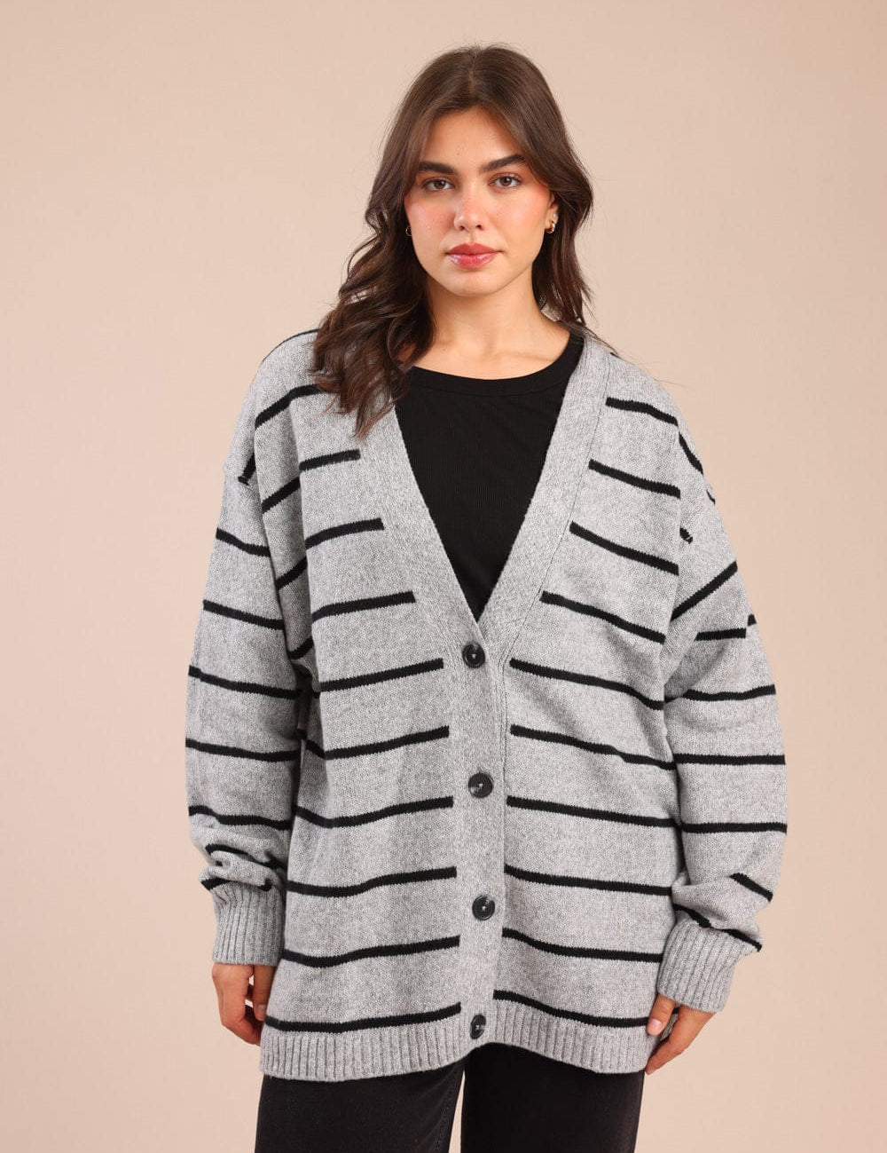 FOX פלאס נשים סריגים סריג קרדיגן| PLUS SIZE סריג קרדיגן| PLUS SIZE