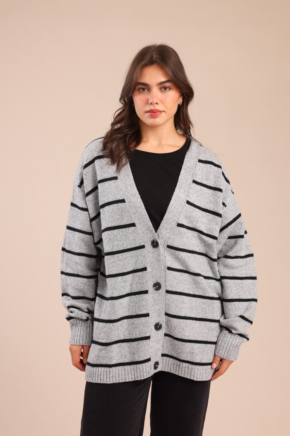 FOX פלאס נשים סריגים סריג קרדיגן| PLUS SIZE סריג קרדיגן| PLUS SIZE