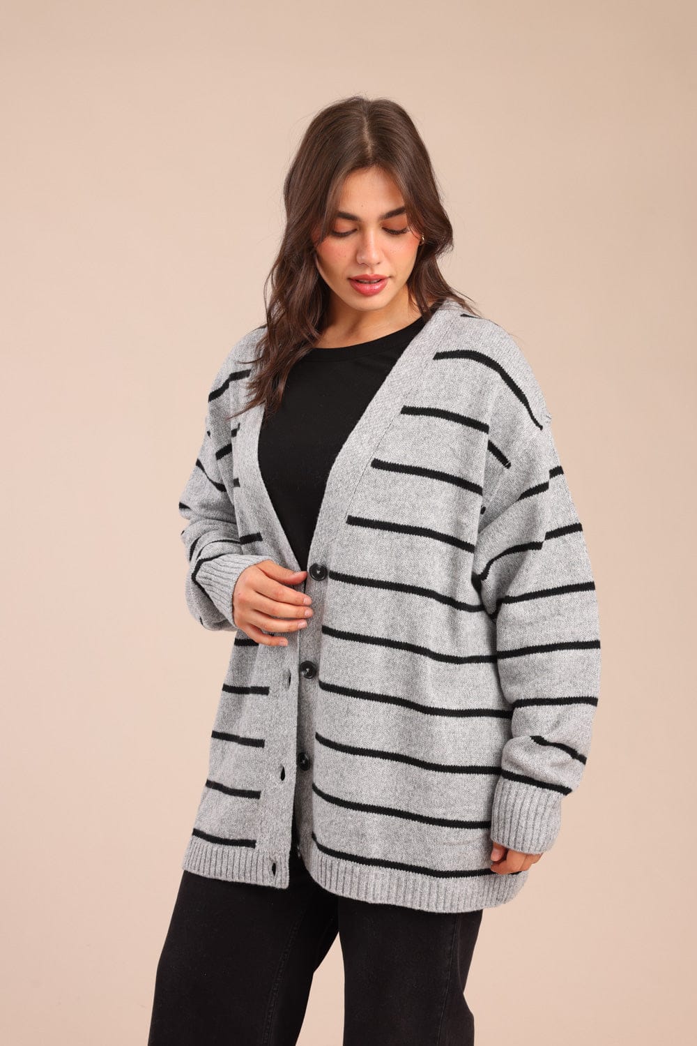 FOX פלאס נשים סריגים סריג קרדיגן| PLUS SIZE סריג קרדיגן| PLUS SIZE