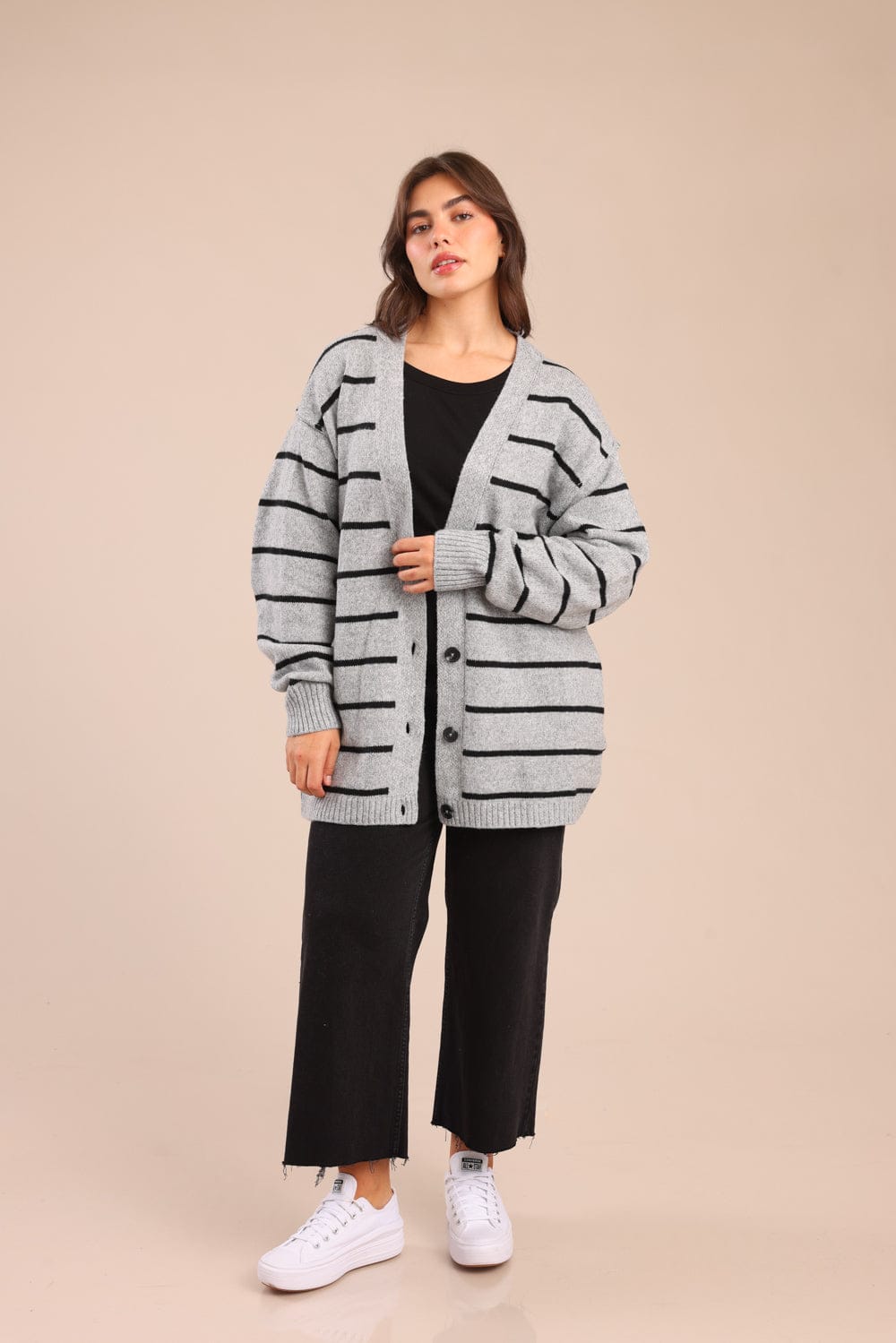 FOX פלאס נשים סריגים סריג קרדיגן| PLUS SIZE סריג קרדיגן| PLUS SIZE