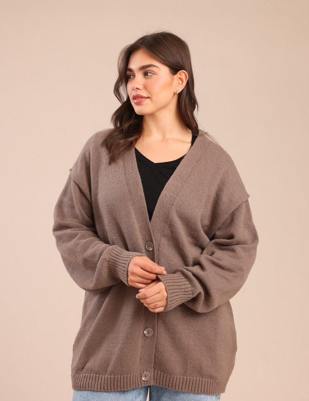 FOX פלאס נשים סריגים סריג קרדיגן| PLUS SIZE סריג קרדיגן| PLUS SIZE