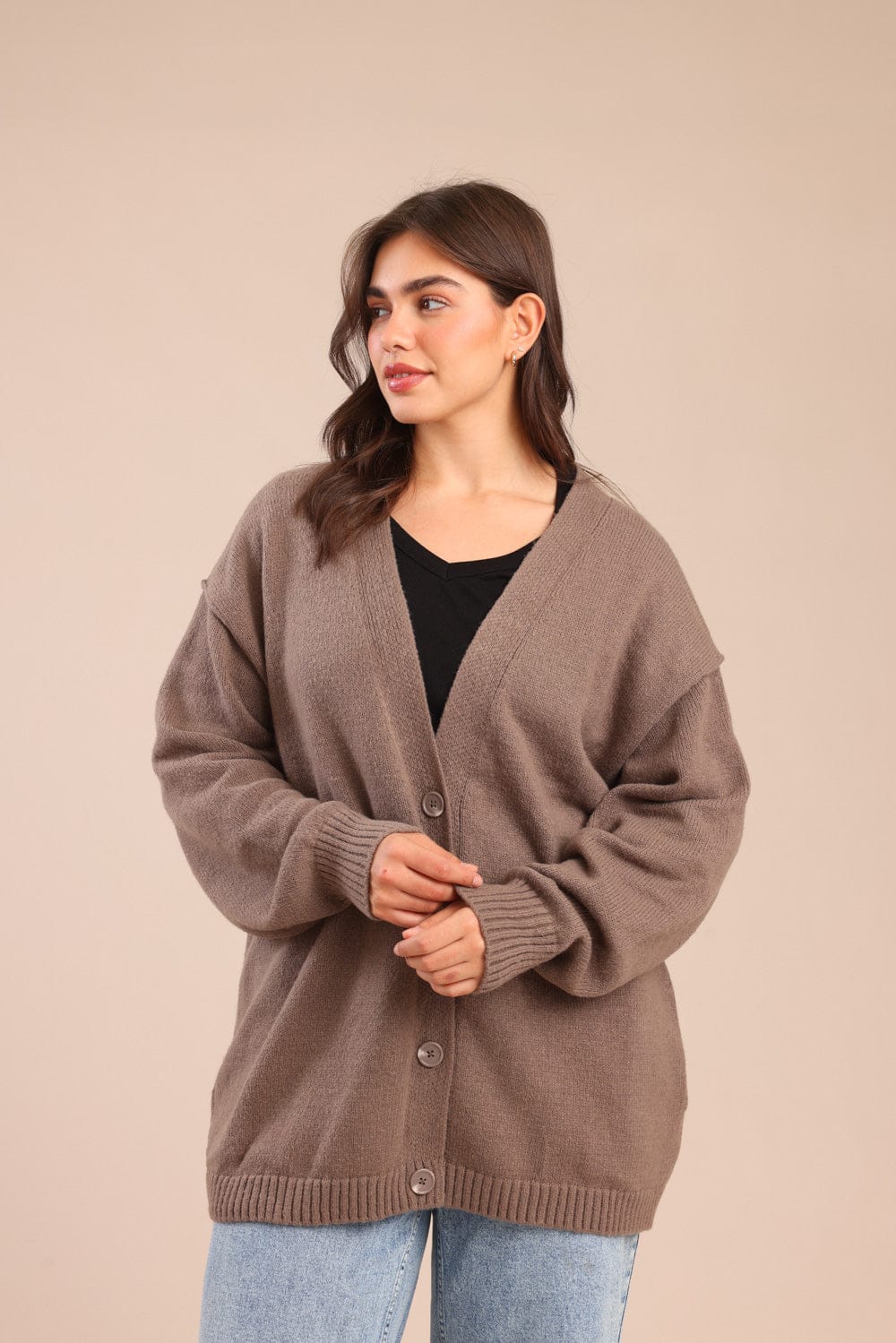 FOX פלאס נשים סריגים סריג קרדיגן| PLUS SIZE סריג קרדיגן| PLUS SIZE