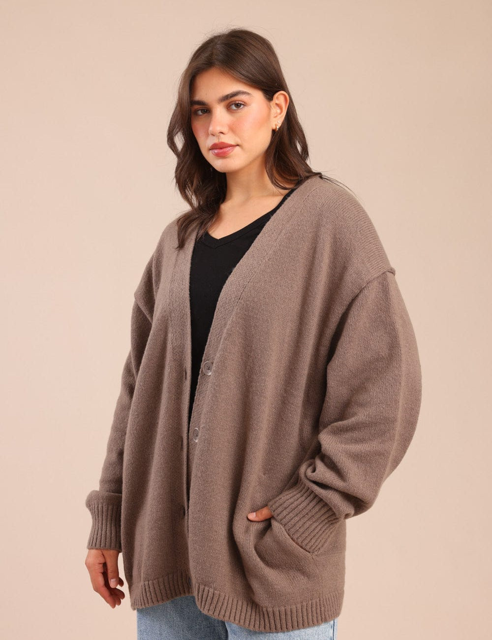 FOX פלאס נשים סריגים סריג קרדיגן| PLUS SIZE סריג קרדיגן| PLUS SIZE