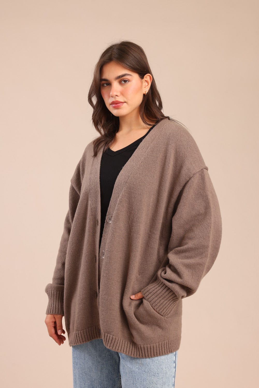 FOX פלאס נשים סריגים סריג קרדיגן| PLUS SIZE סריג קרדיגן| PLUS SIZE