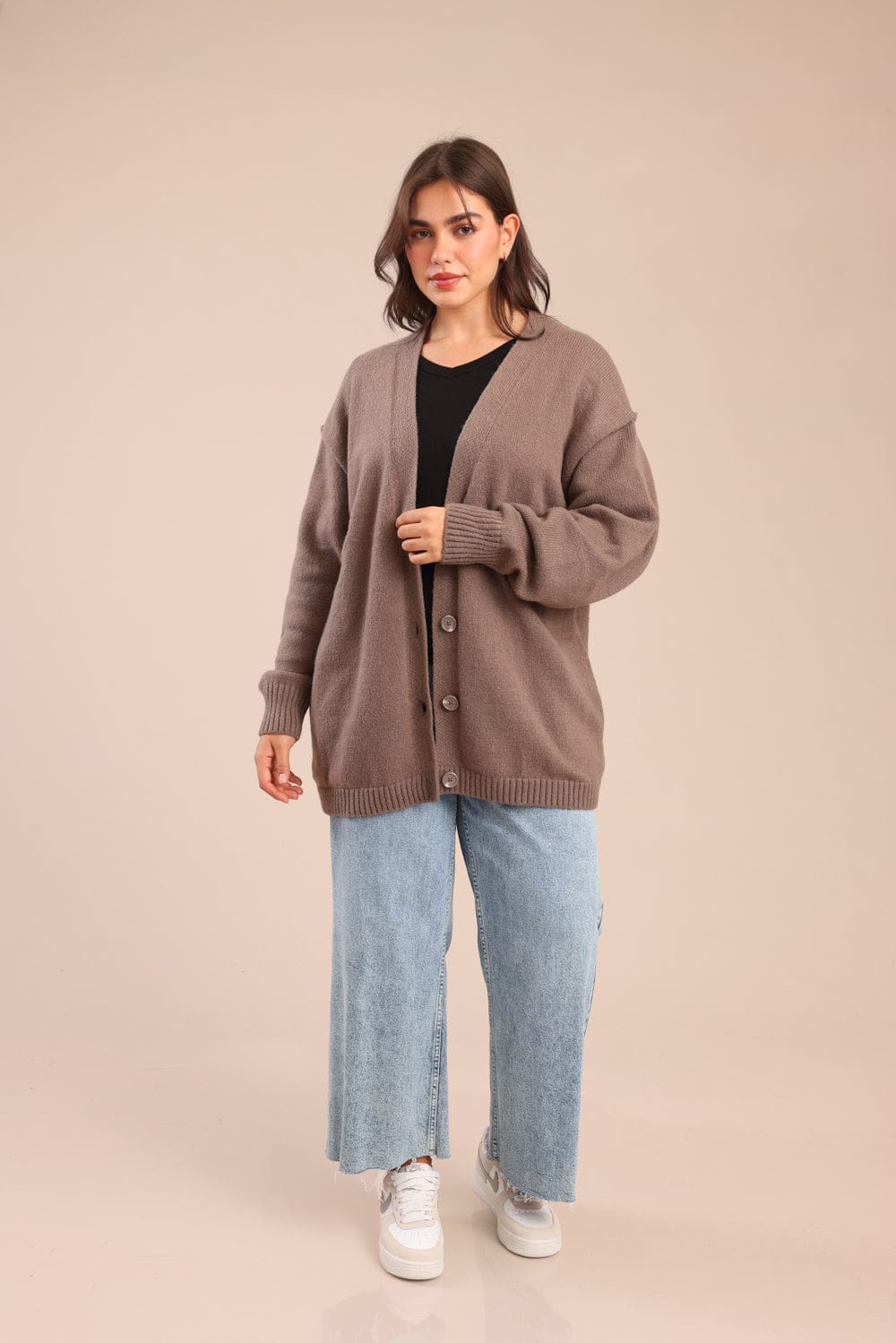 FOX פלאס נשים סריגים סריג קרדיגן| PLUS SIZE סריג קרדיגן| PLUS SIZE