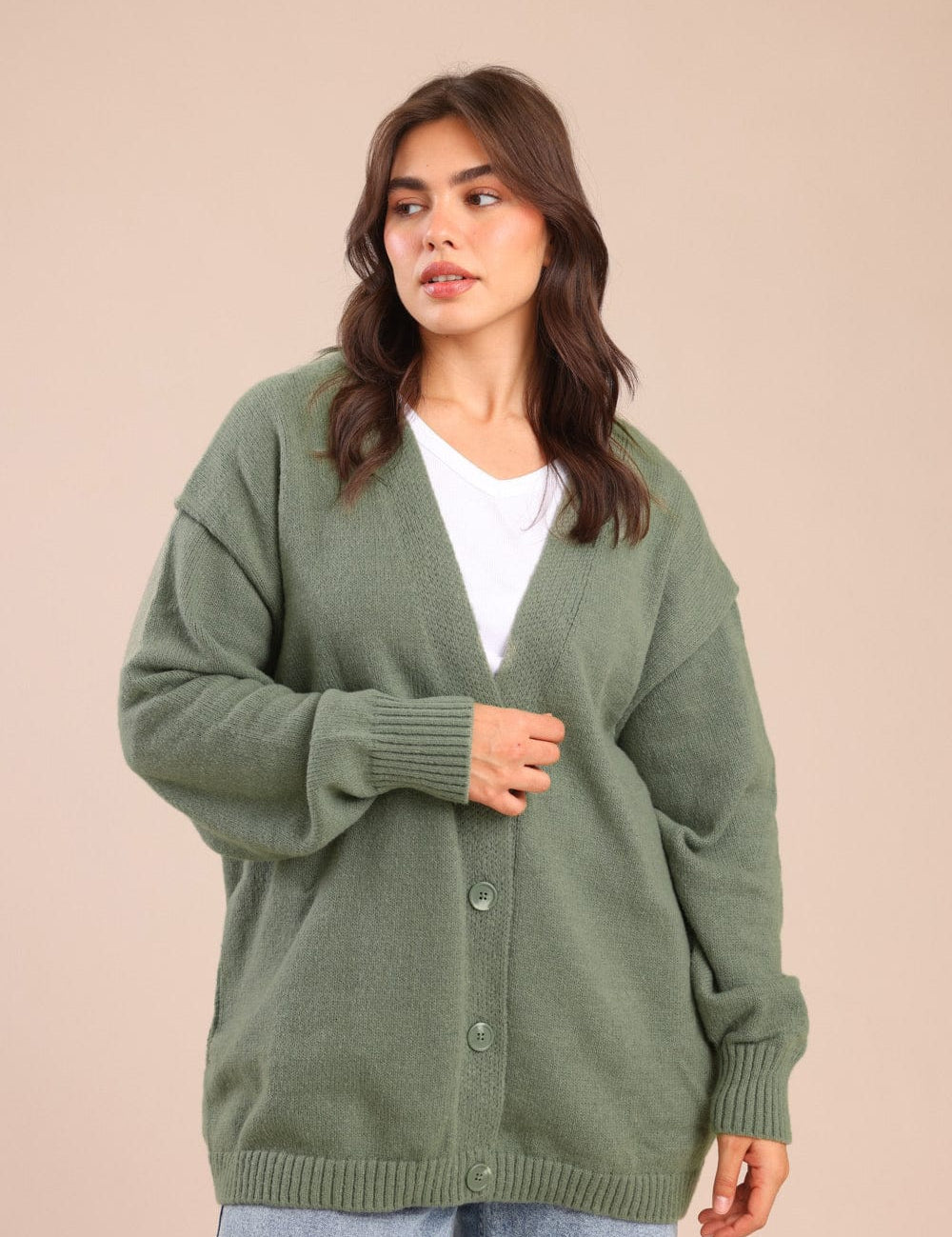 FOX פלאס נשים סריגים סריג קרדיגן| PLUS SIZE סריג קרדיגן| PLUS SIZE