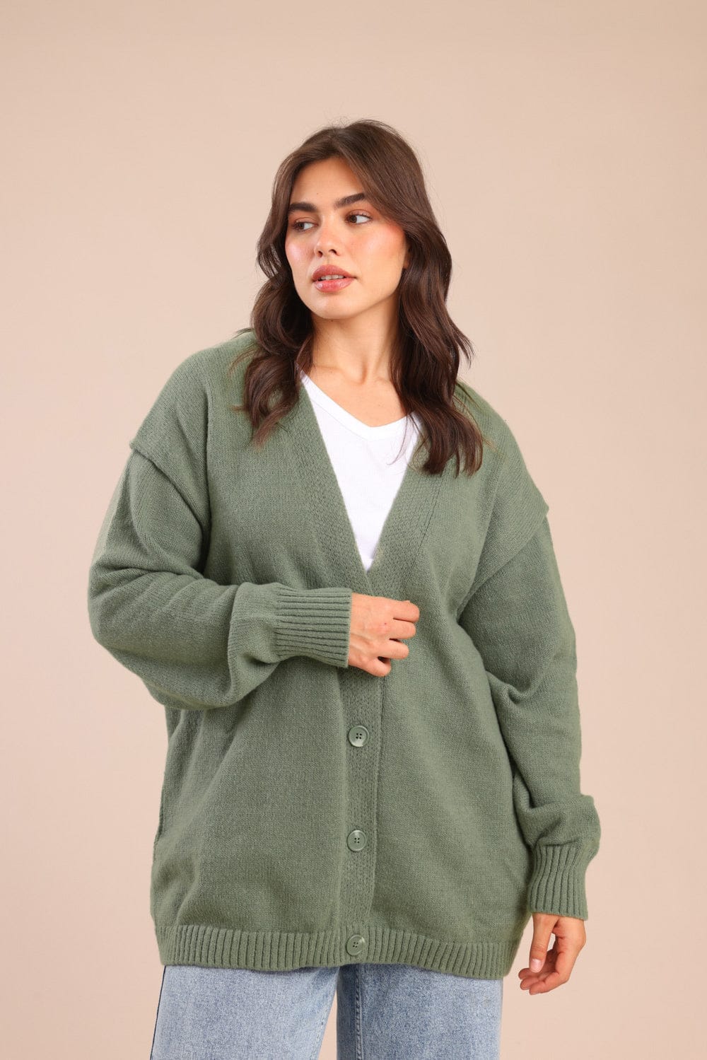 FOX פלאס נשים סריגים סריג קרדיגן| PLUS SIZE סריג קרדיגן| PLUS SIZE